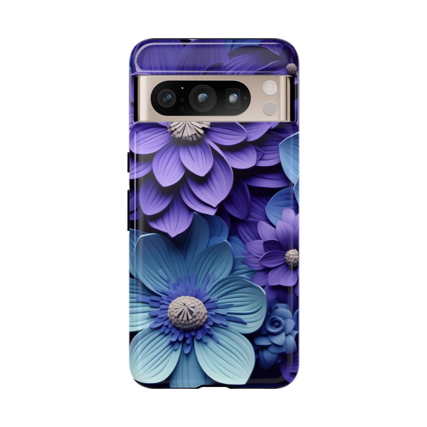 Royal Blue Floral Phone Case – Elegant & Luxurious Design