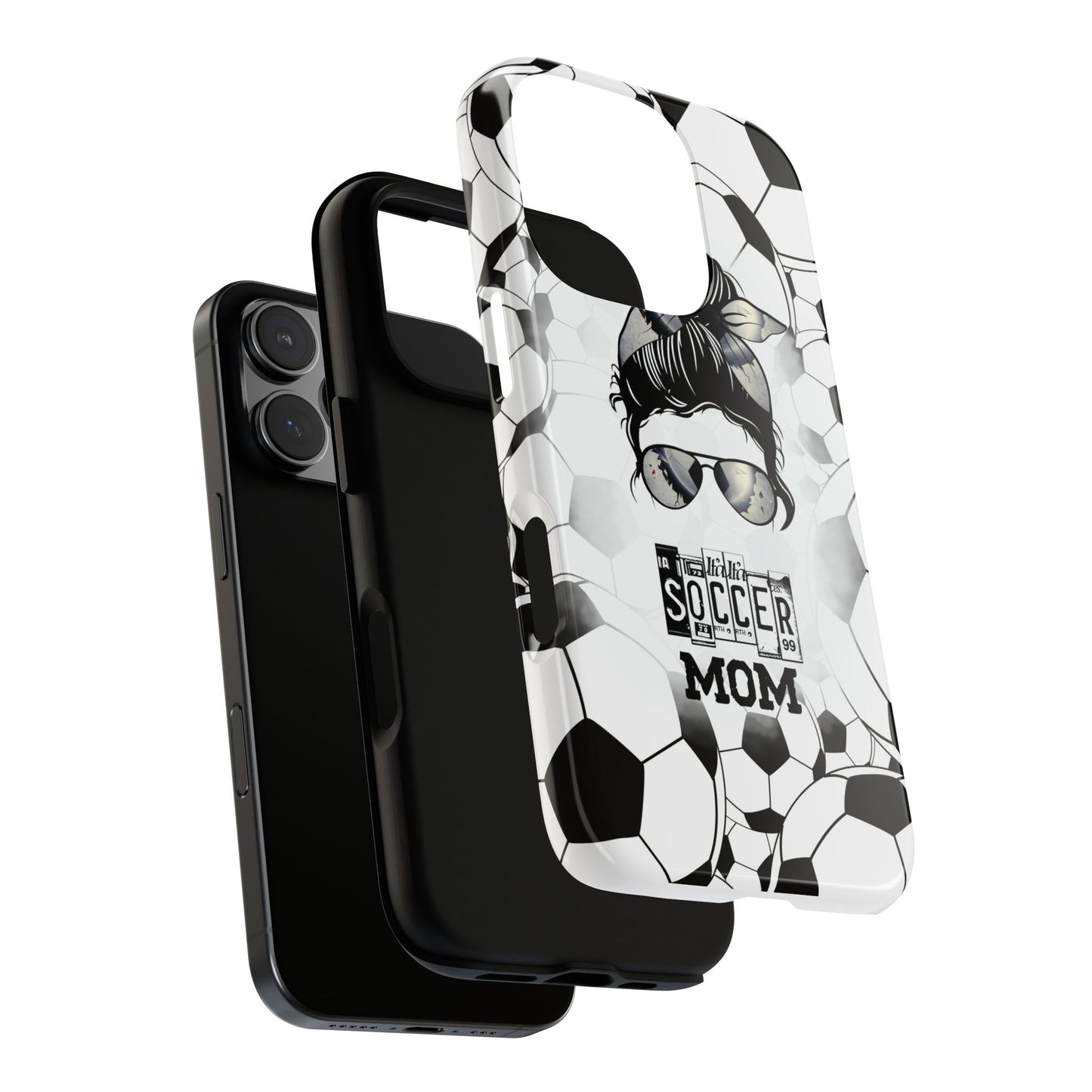 Soccer Mom Phone Case - Cute & Protective Cover for iPhone, Samsung & Google Pixel, Messy Bun Phone Case, Gift for Sports Lover