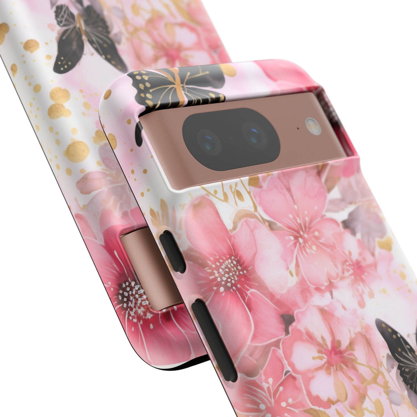 Pink Blossom & Gold Butterfly Mobile Case