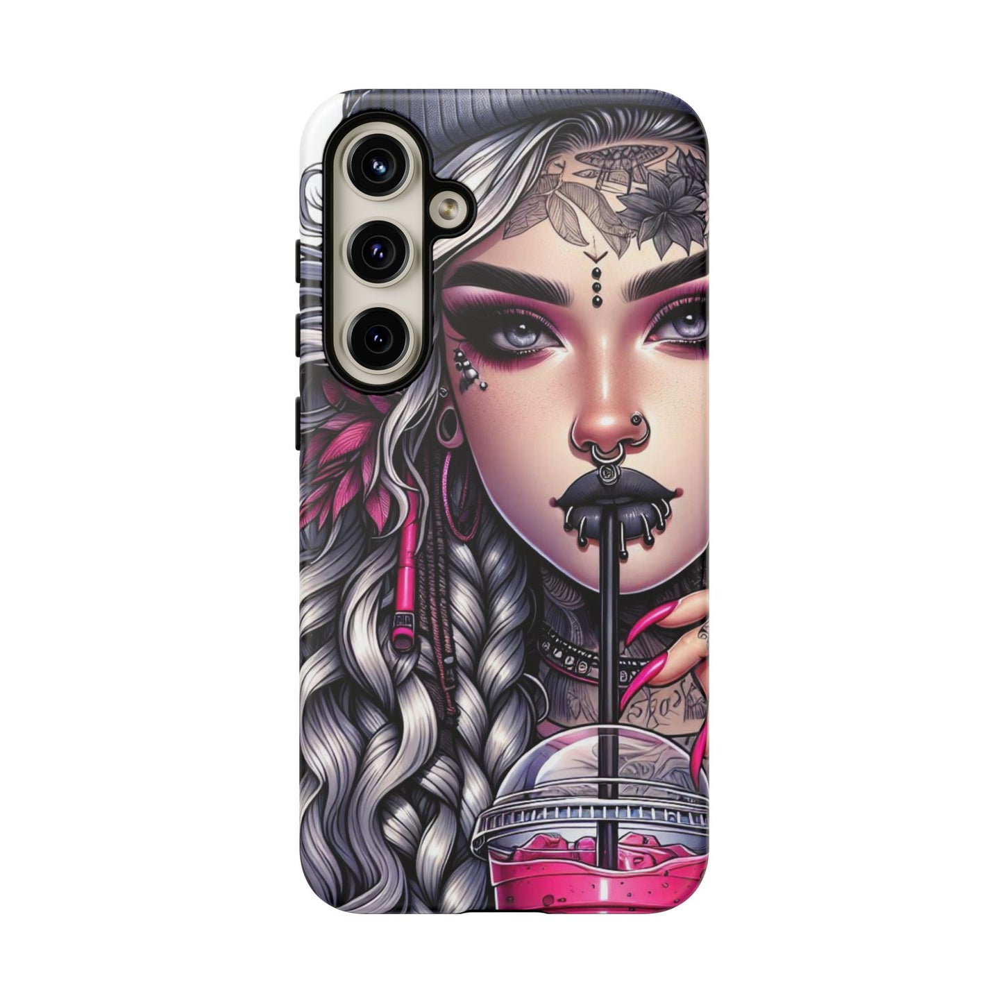 Icy Rebel – Silver Dreads & Edgy Street Chic Mobile Cover