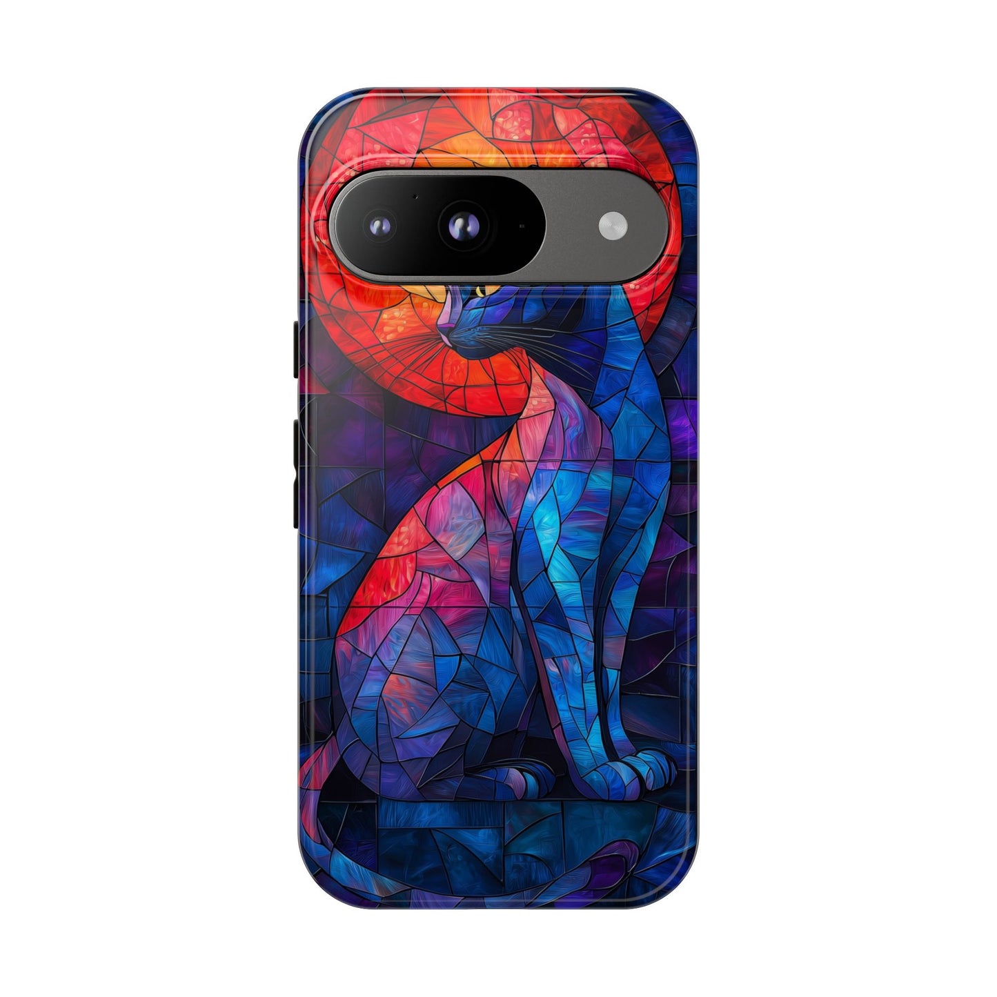 Mystic Paws – Stained Glass Cat Phone Case for iPhone, Samsung & Pixel
