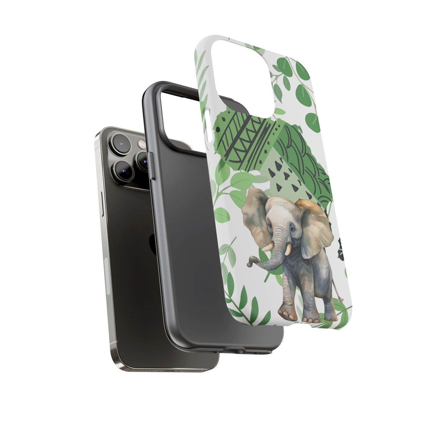 Playful Baby Elephant Mobile Cover – Tropical Boho Art