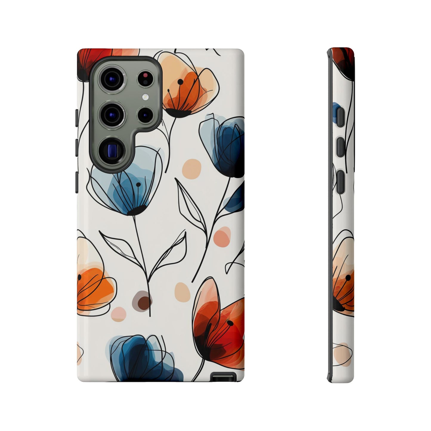 Minimal Floral Phone Case for iPhone, Samsung & Pixel | Watercolor Abstract Flower Print | Soft Matte Finish