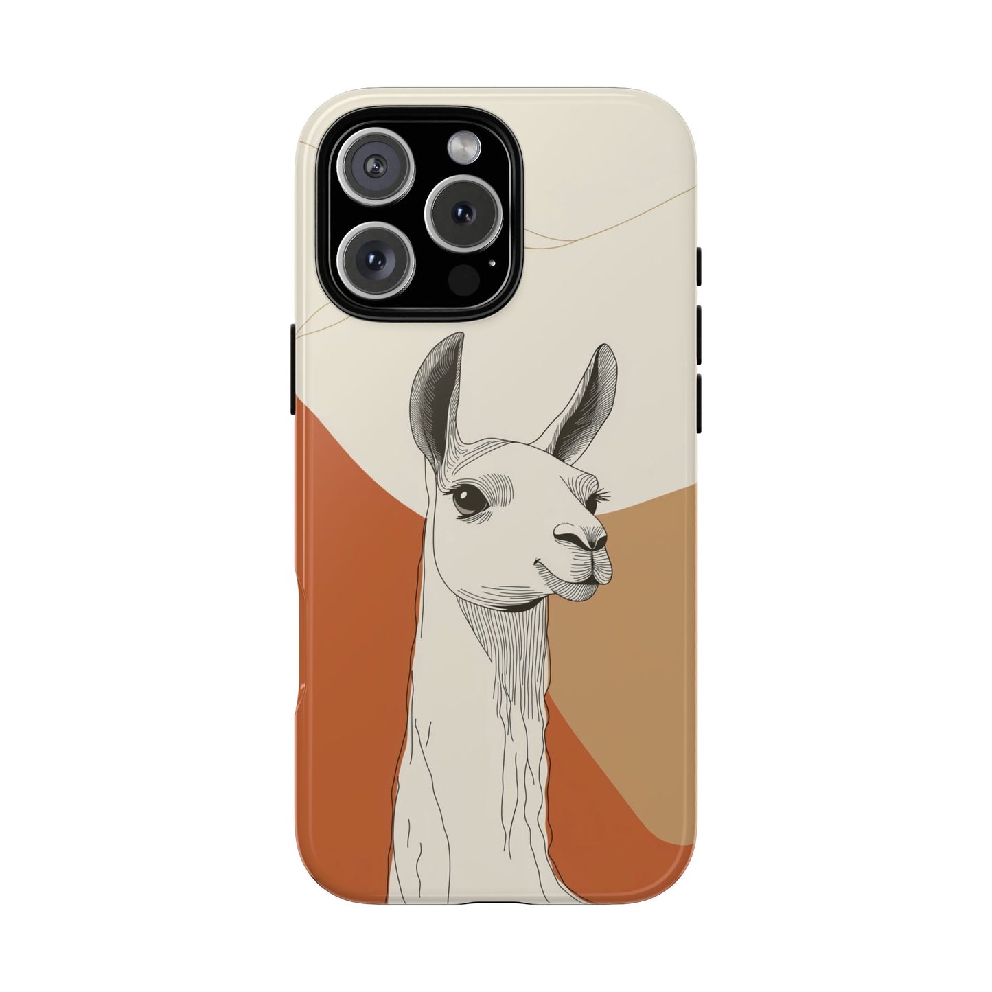 Desert Calm: Minimalist Llama Art Print Phone Case for iPhone, Samsung & Pixel