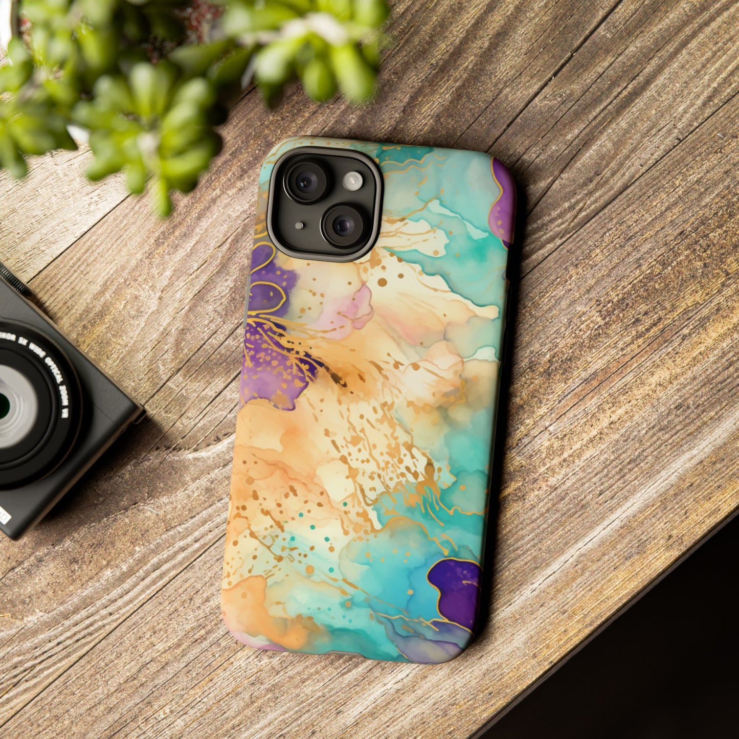 Golden Aura Abstract Watercolor Mobile Case
