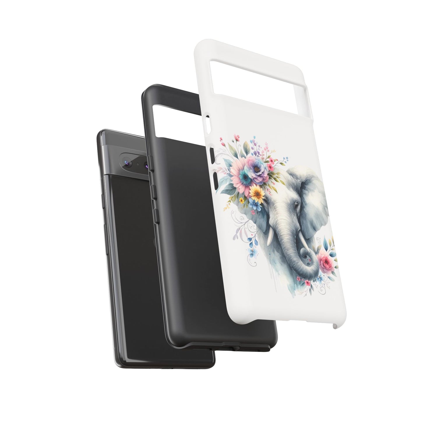 Floral Elephant Mobile Cover – Elegant Watercolor Art