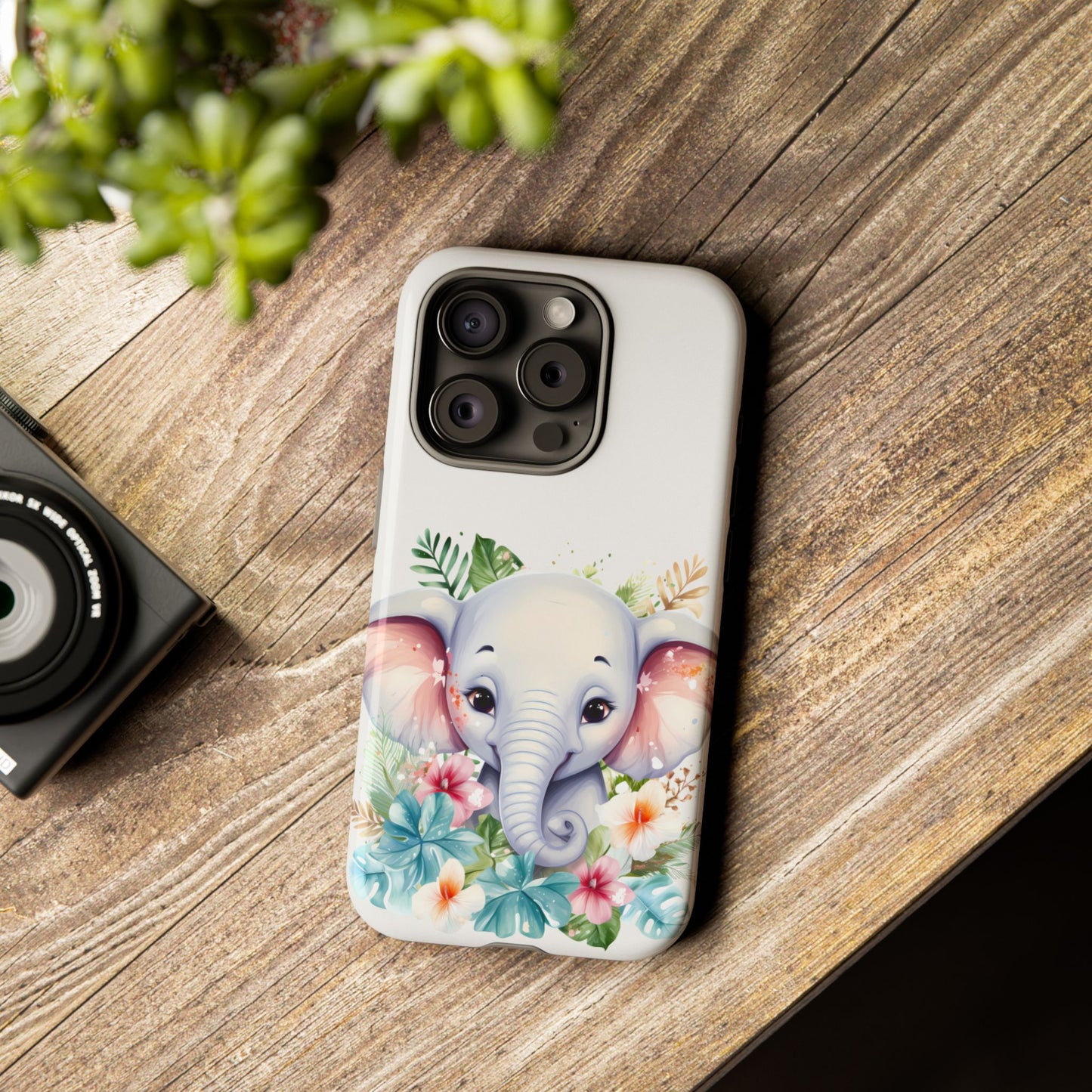 Adorable Baby Elephant Mobile Cover – Floral Fantasy Art