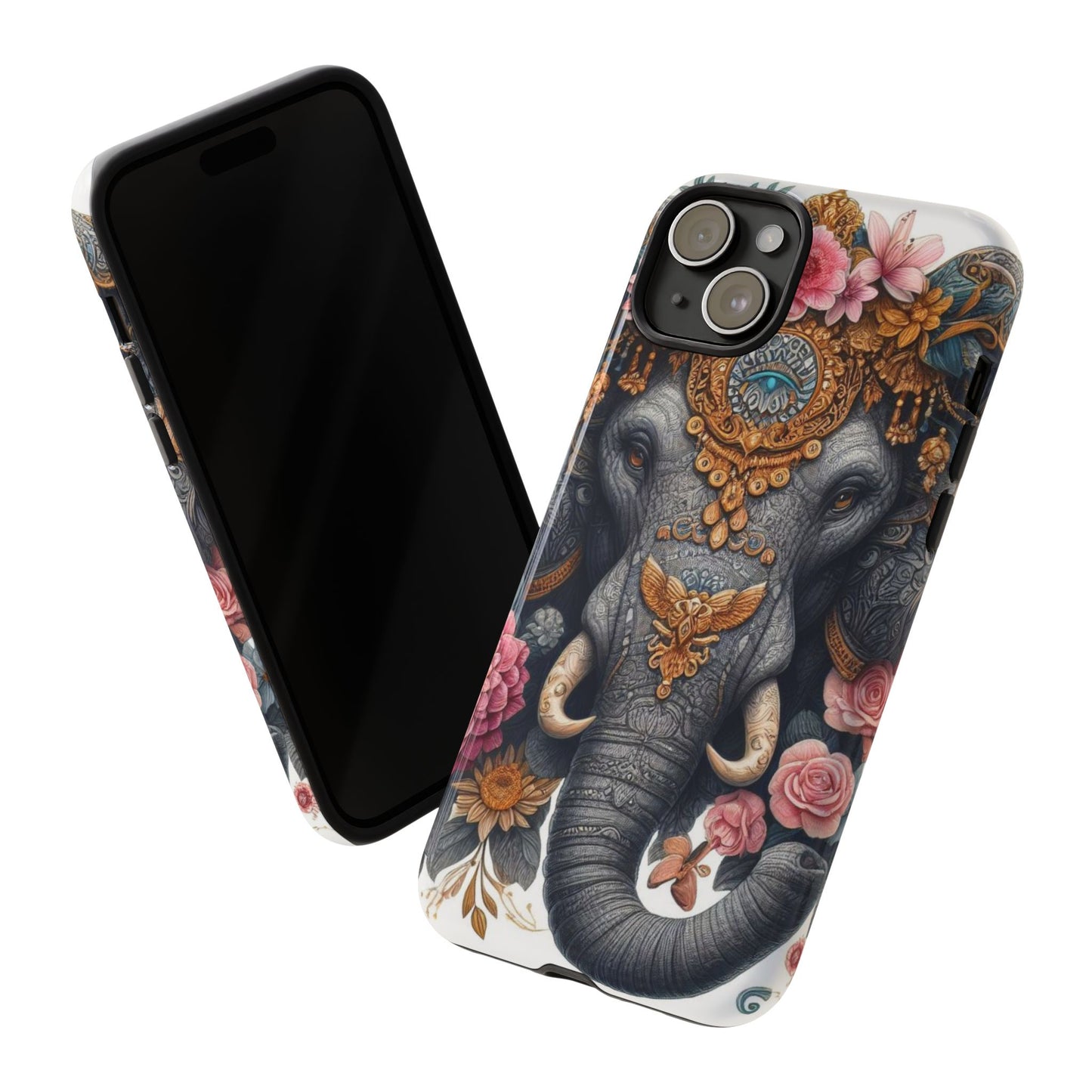 Golden Royal Elephant Mobile Cover – Luxurious Ornate Art