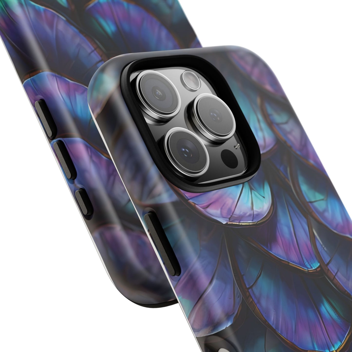 Abstract Macro Shot of Iridescent Butterfly Fish Scales Phone Case Design