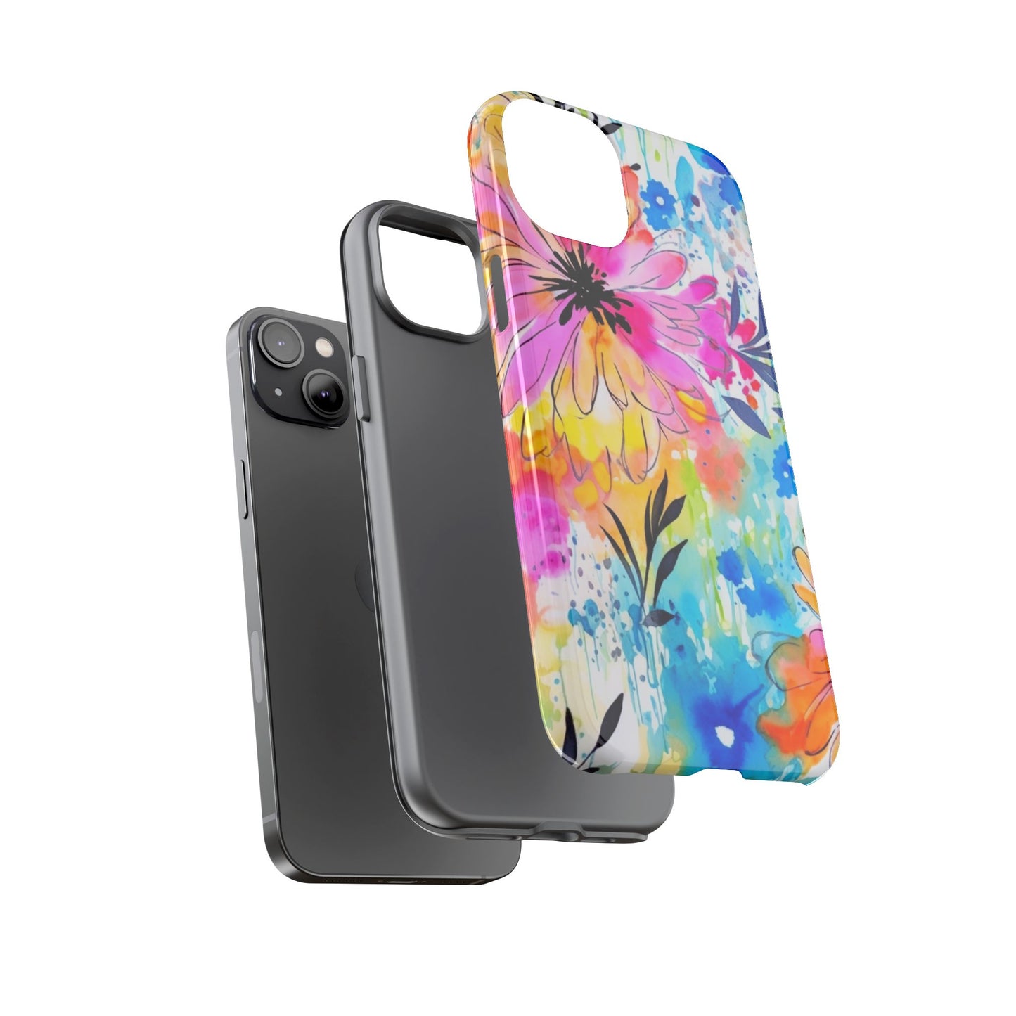 Abstract Watercolor Bloom Phone Case – Expressive & Vibrant