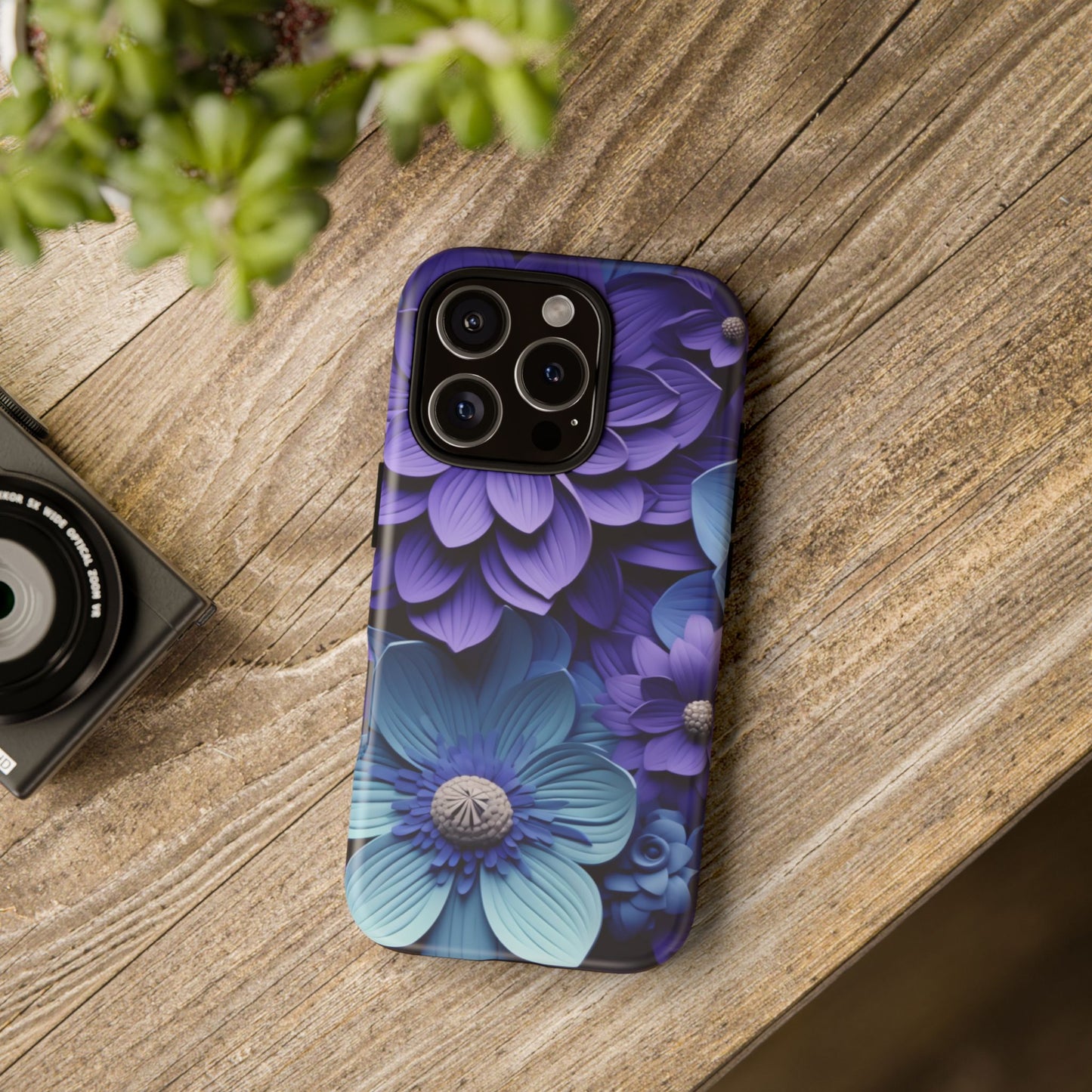 Royal Blue Floral Phone Case – Elegant & Luxurious Design