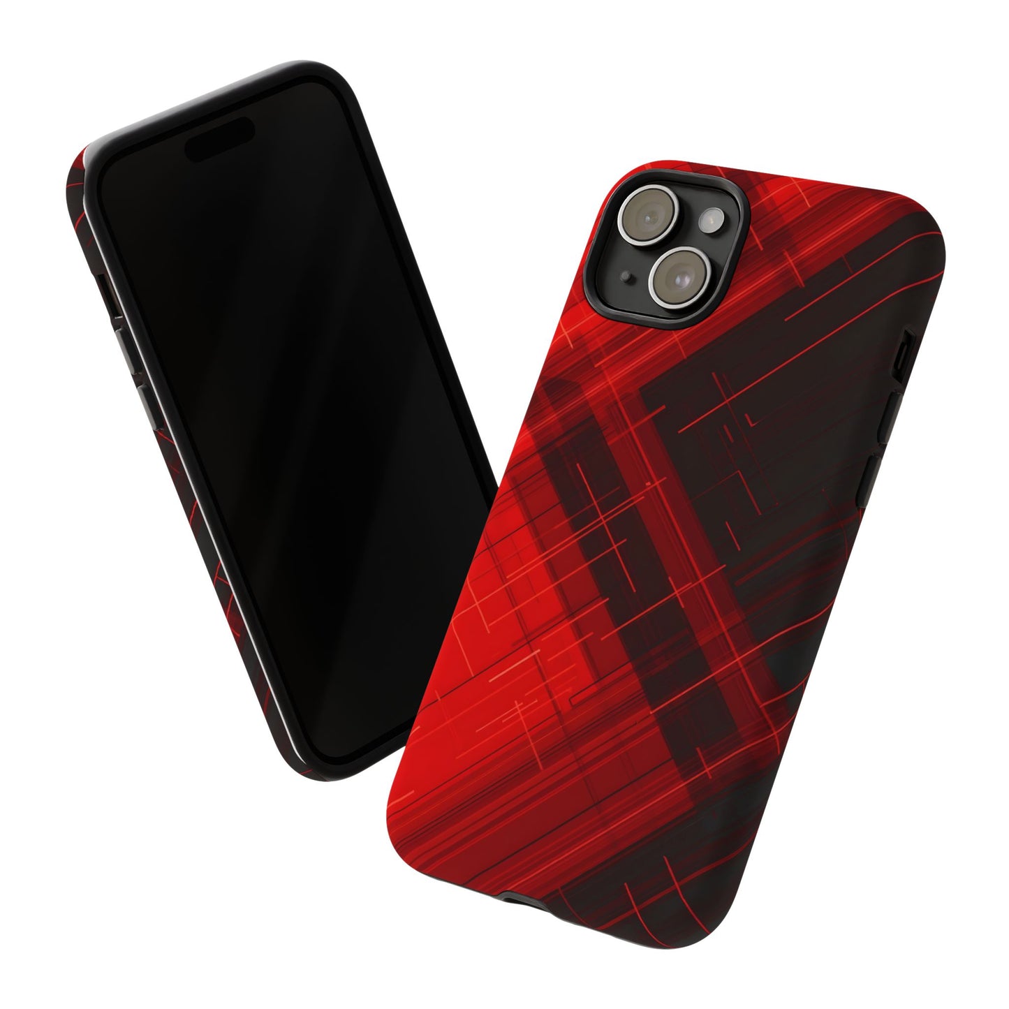 Abstract Red and Black Geometric Pattern