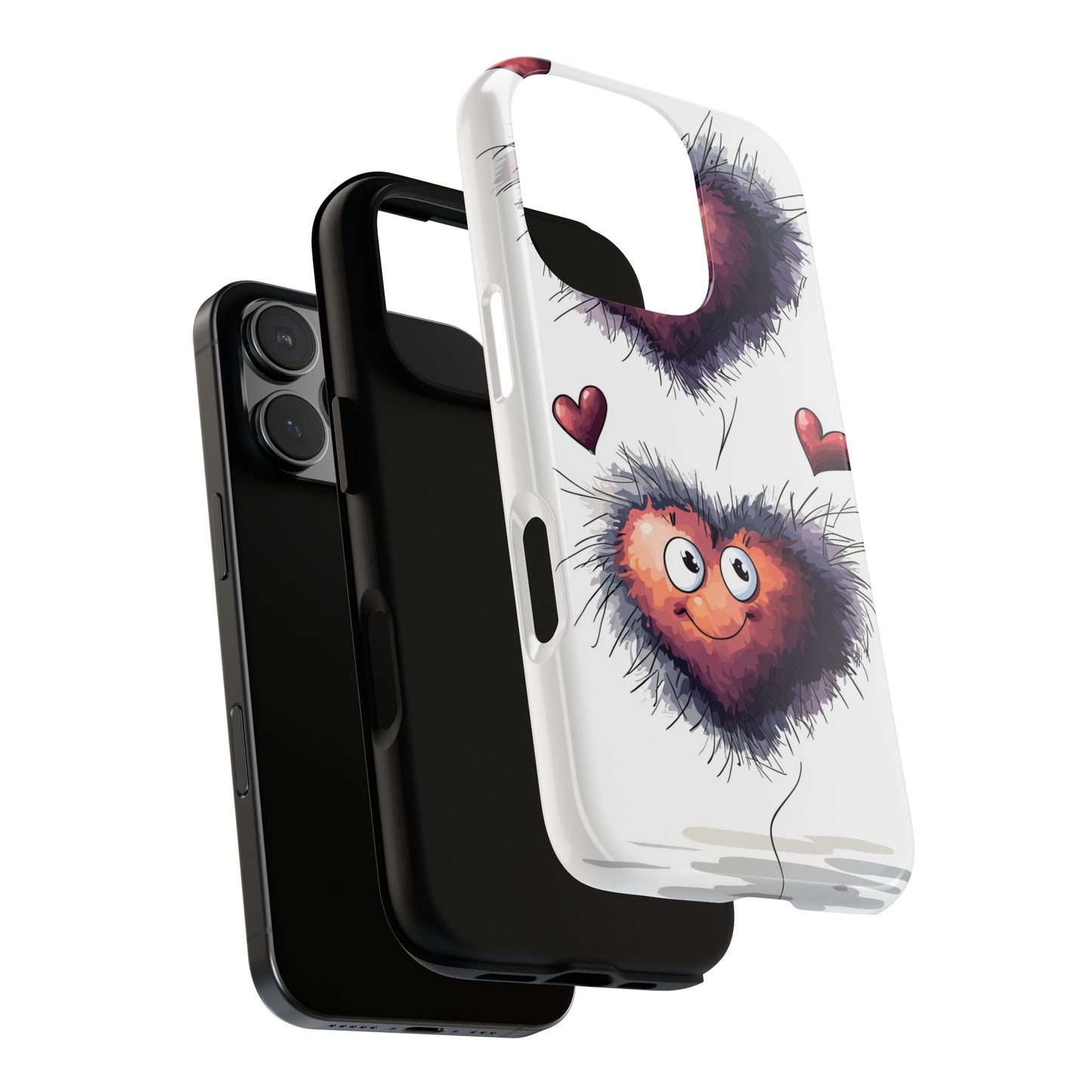 Fuzzy Love Hearts - Cute Anime Phone Case for iPhone, Samsung, Google Pixel