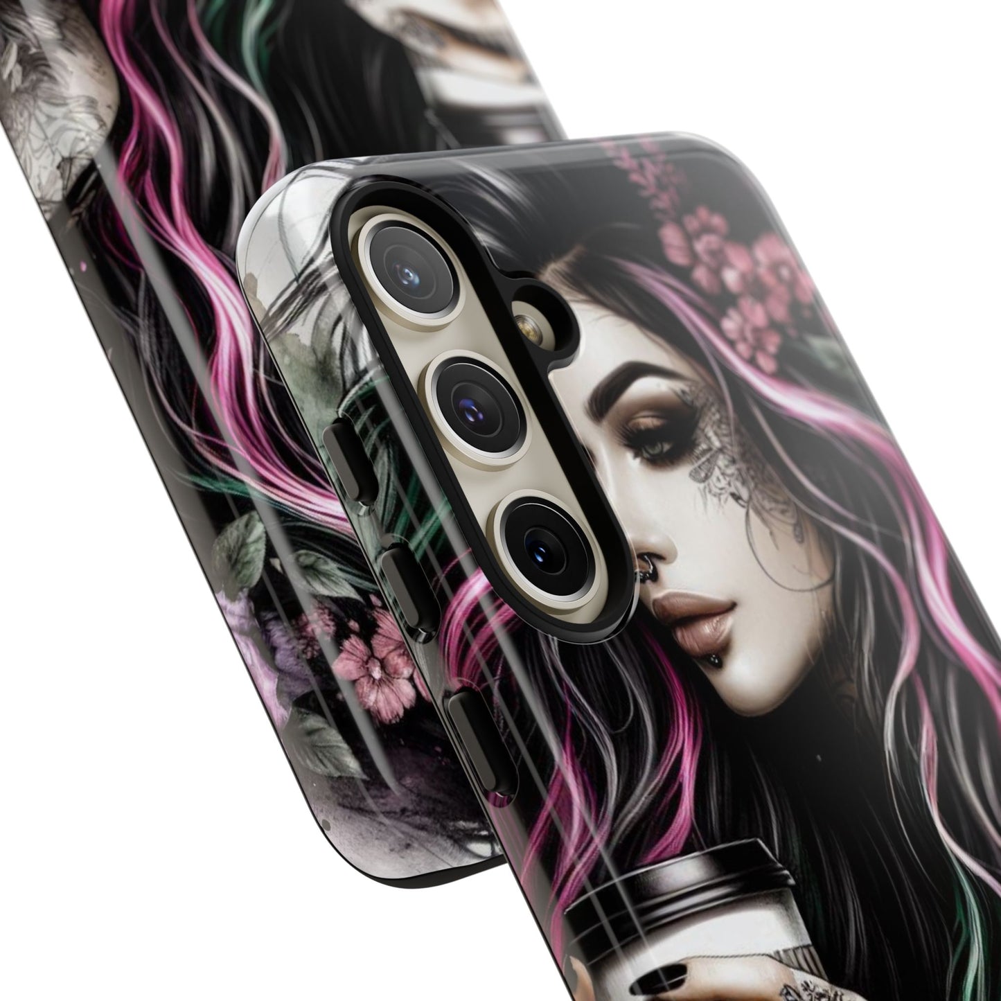 Tattooed Serenity – Gothic Coffee Lover Mobile Cover