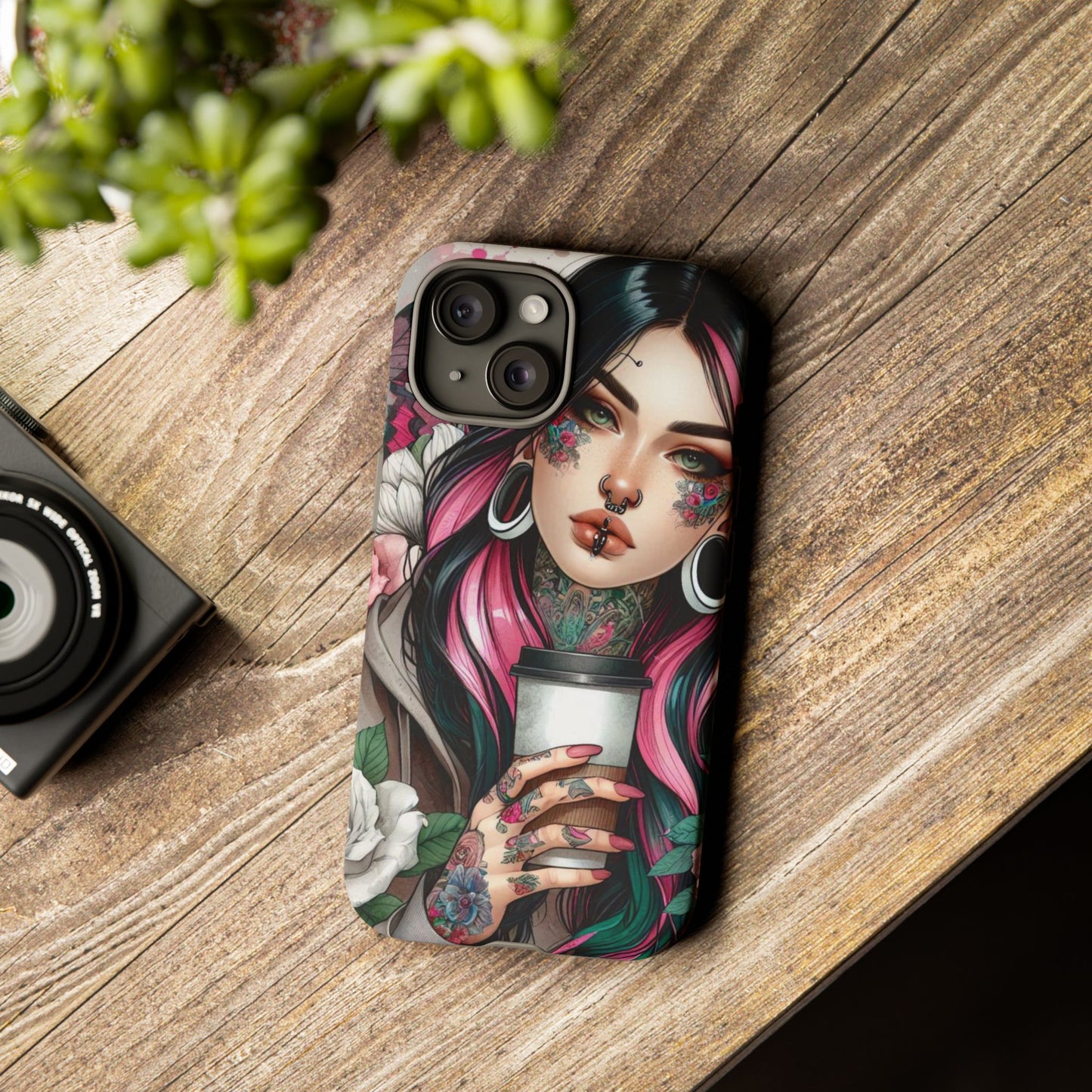 Tattooed Coffee Lover Art Mobile Case