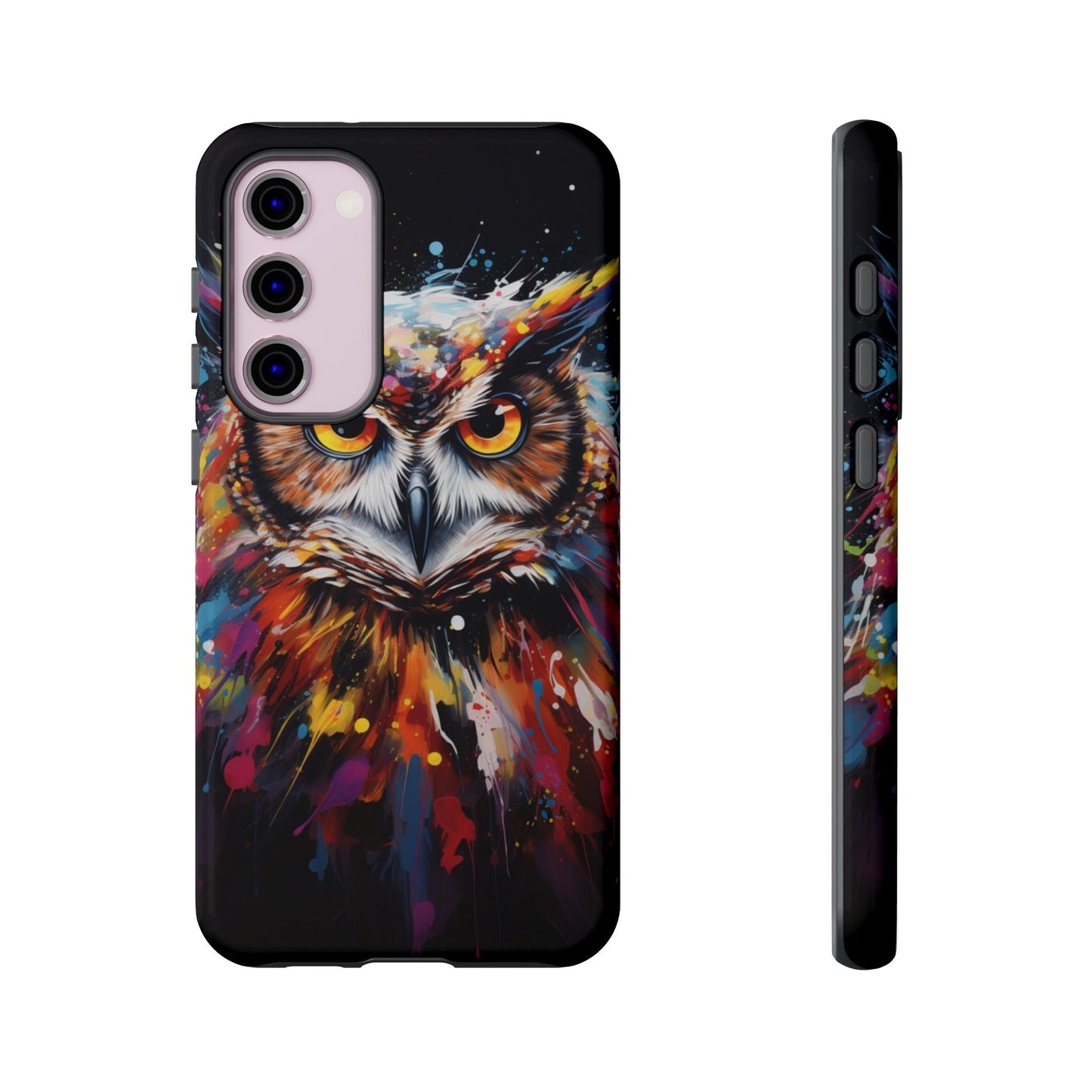Colorful Owl Print Phone Case - iPhone, Samsung & Google Pixel Cover - Artistic Phone Case, Bird Lover Gift