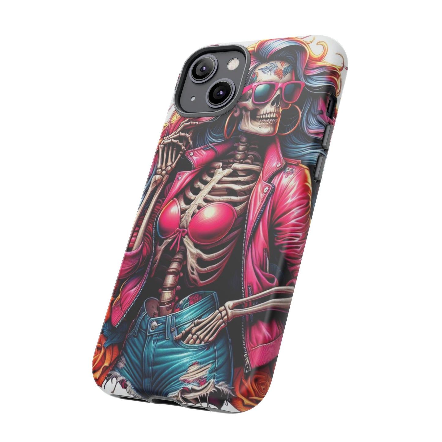 Neon Bones – Retro Skeleton & Vibrant Punk Aesthetic Mobile Cover