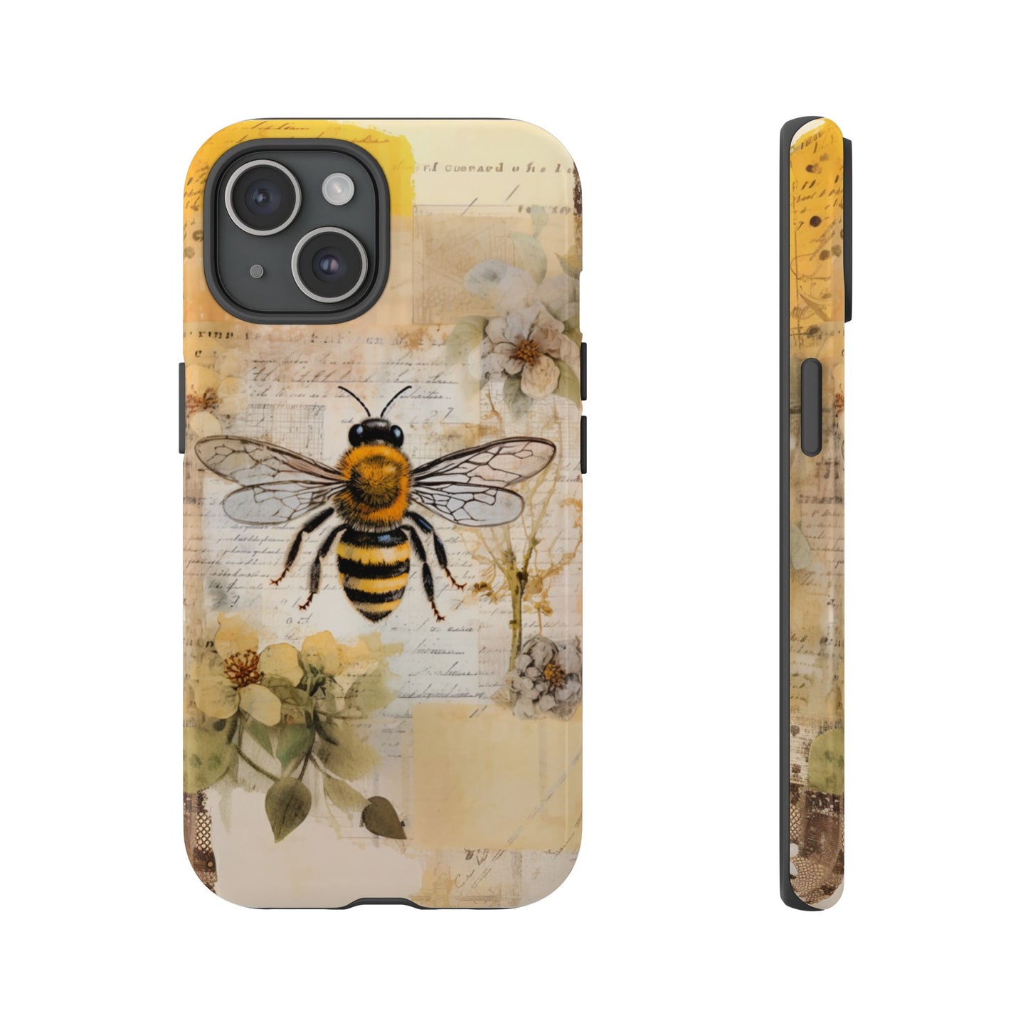 Honey Bee Print Phone Case - iPhone, Samsung & Google Pixel Cover - Artistic Phone Case, Insect Lover Gift