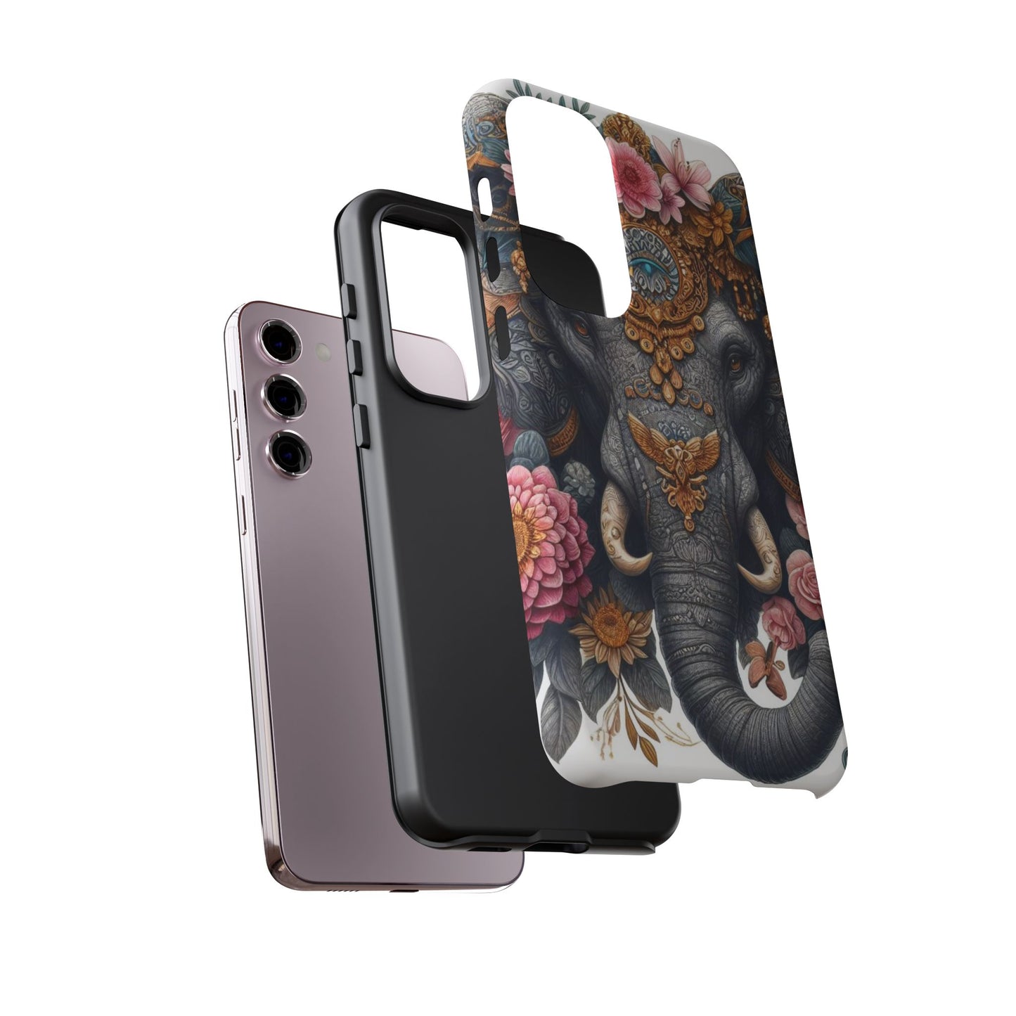 Golden Royal Elephant Mobile Cover – Luxurious Ornate Art