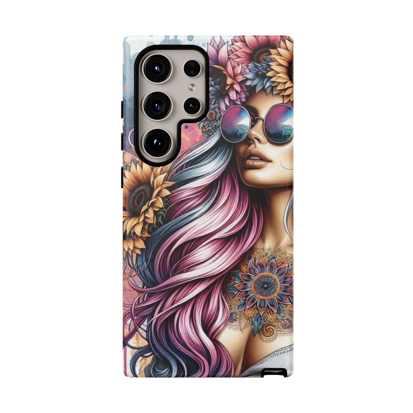 Bohemian Sunflower Queen – Retro Floral Fantasy Mobile Cover