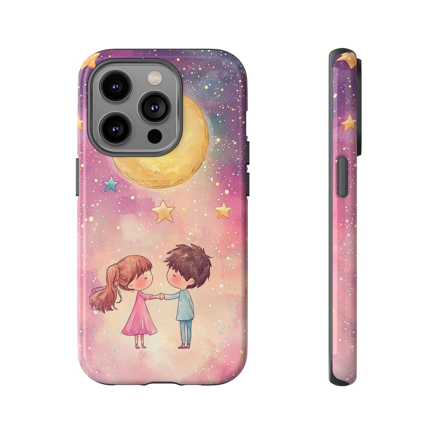 Cosmic Love: Anime Starry Night Phone Case for iPhone, Samsung, Google Pixel