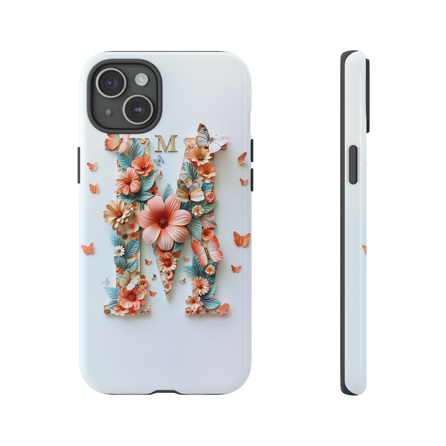 Floral Letter M Phone Case β Personalized Aesthetic Cover for iPhone, Samsung & Google Pixel