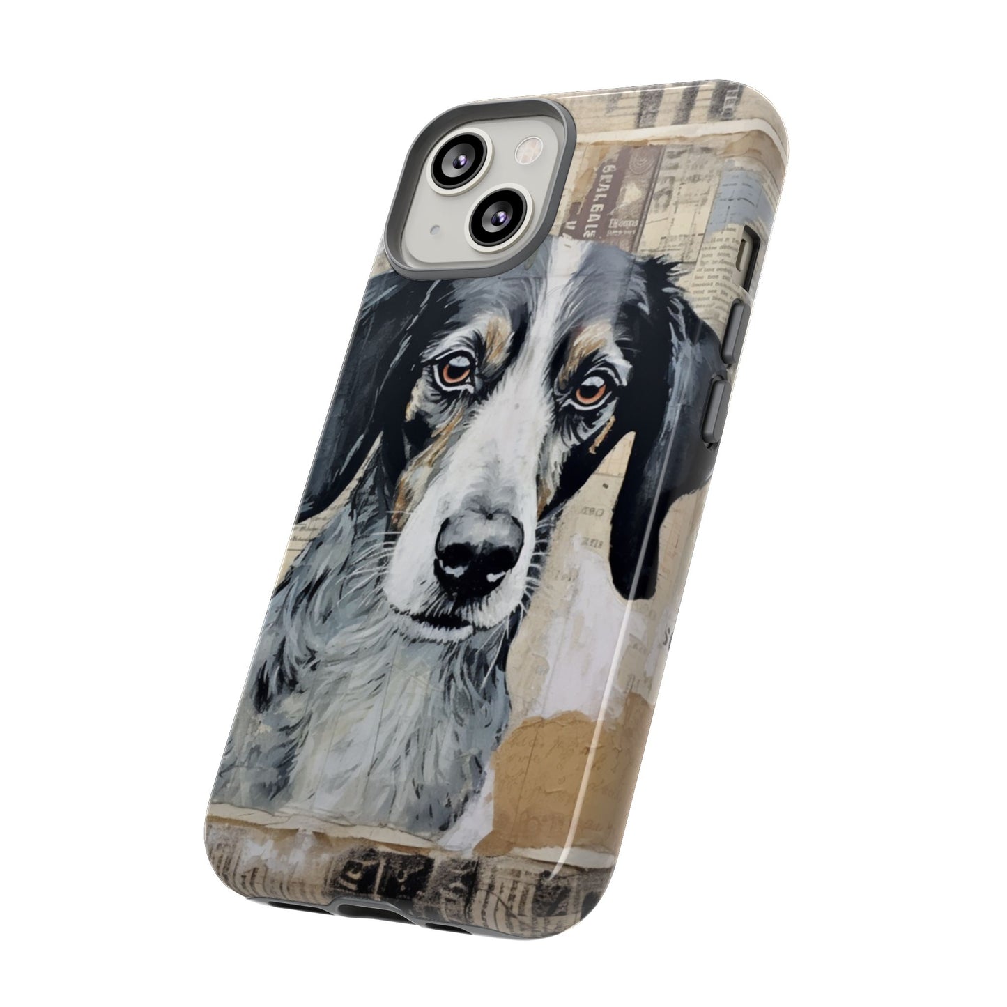 Rustic Dog Portrait – Vintage Collage Style