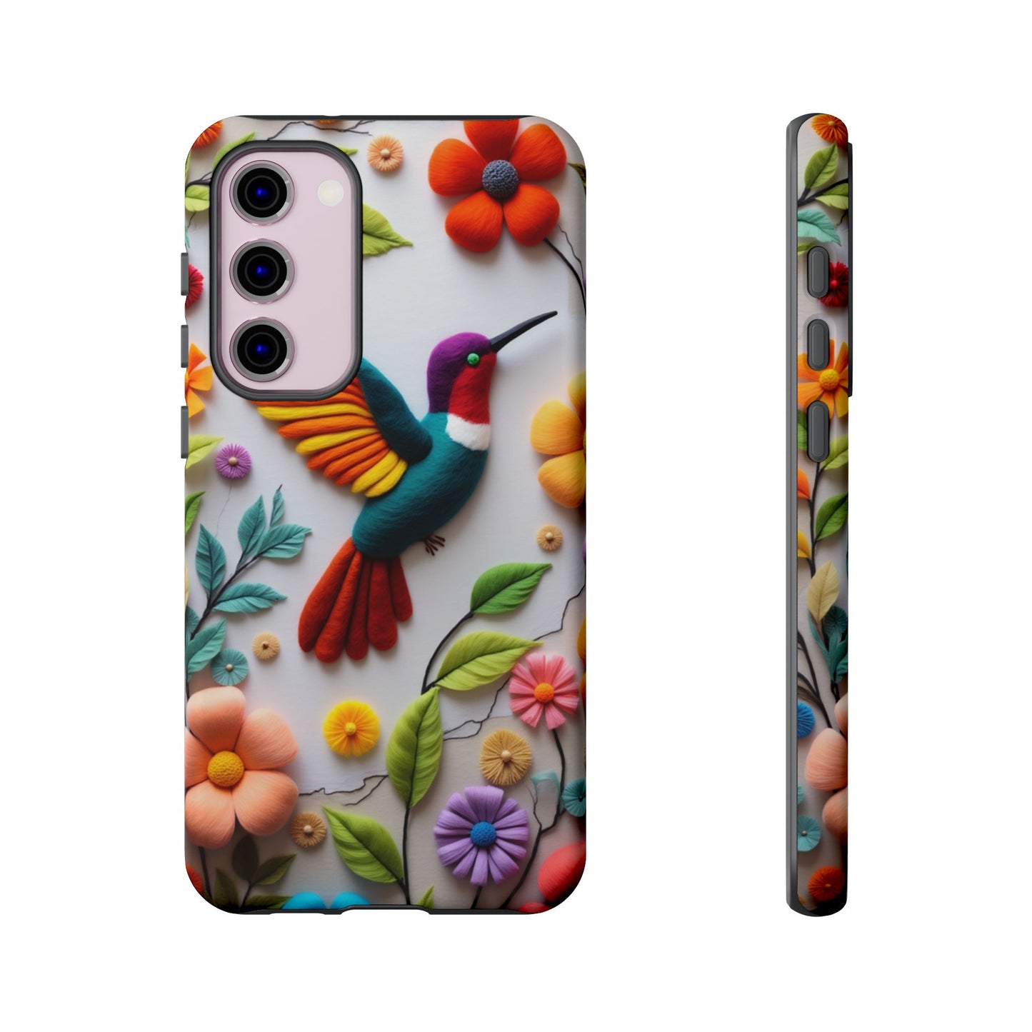 Embroidered Hummingbird with Floral Design | Nature's Elegant Stitch | iPhone 16 Pro