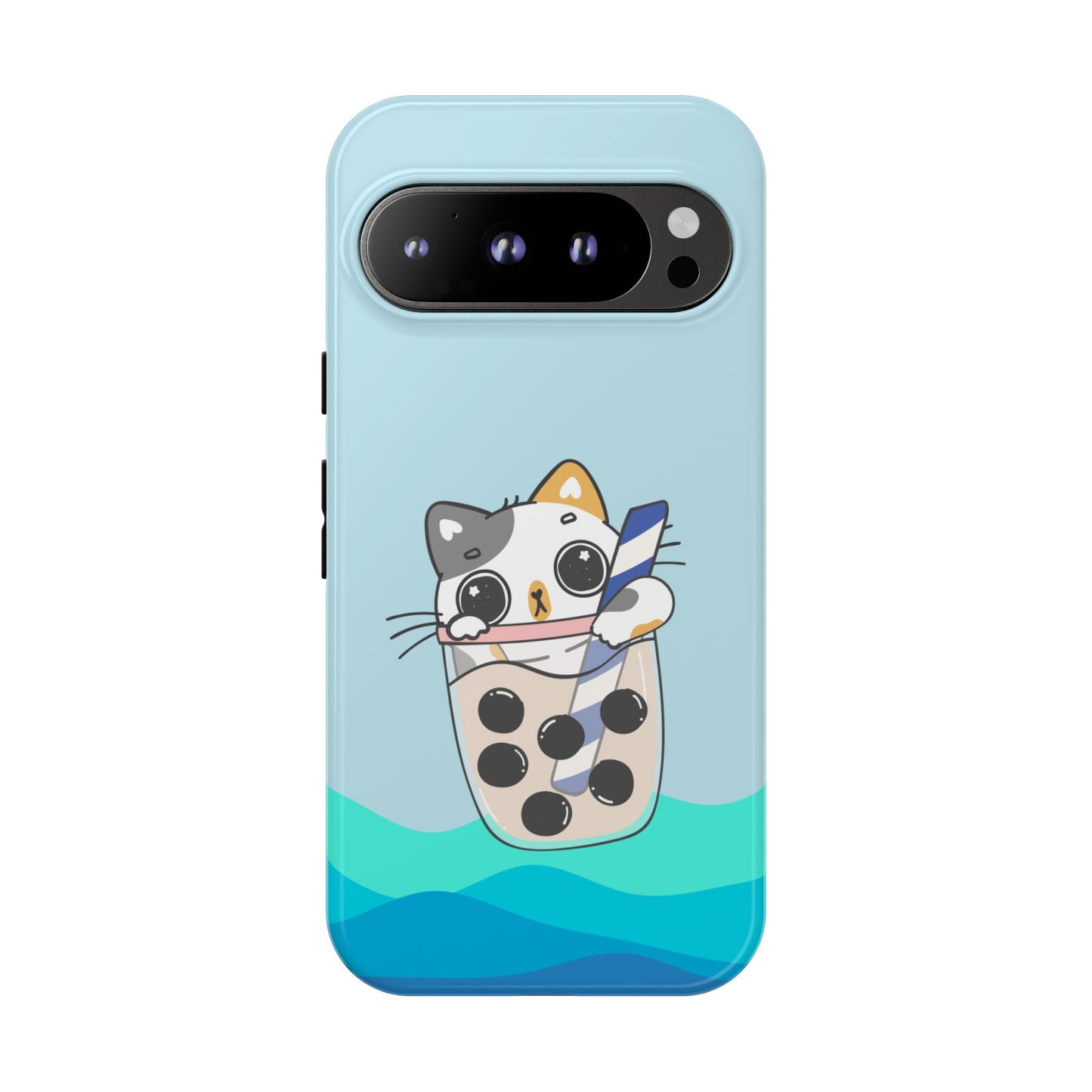 Kawaii Cat Bubble Tea Phone Case for iPhone, Google Pixel, Samsung