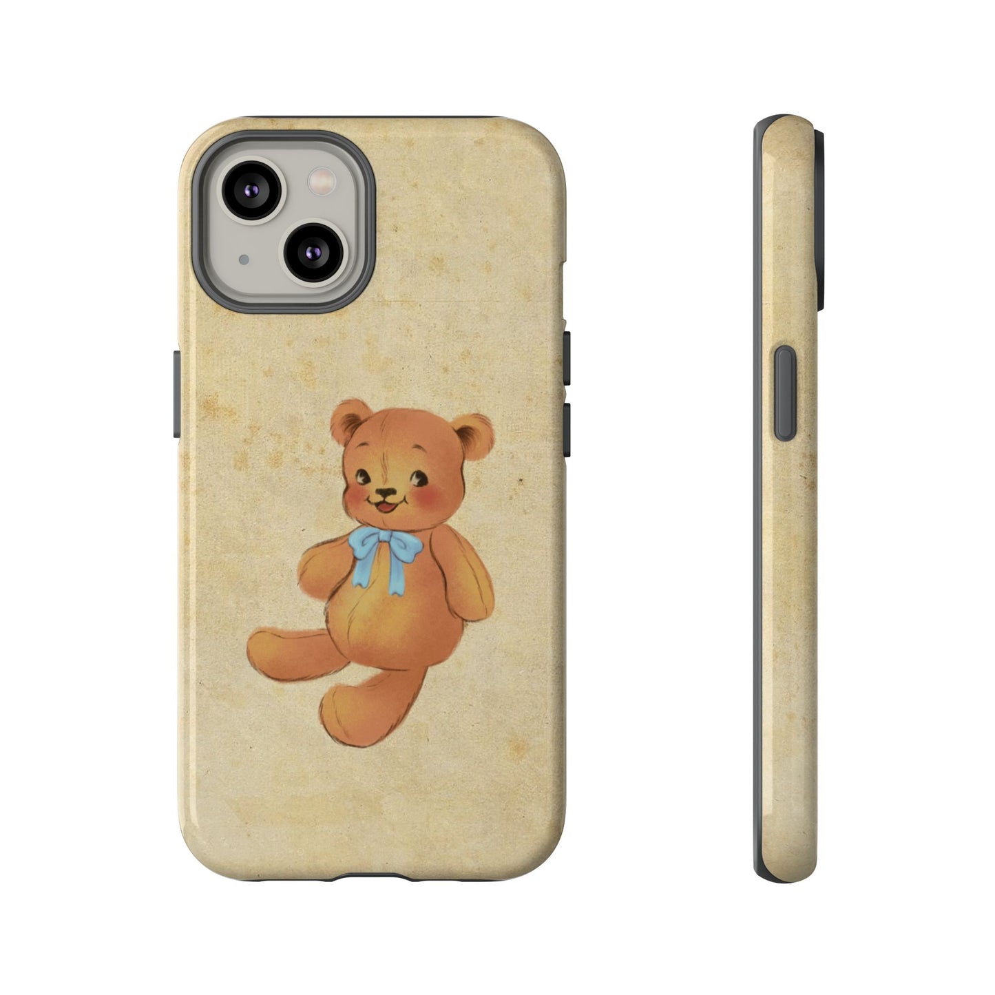 Vintage Teddy Bear Phone Case β Minimal Aesthetic, Soft Beige Retro Cover for iPhone, Samsung & Pixel