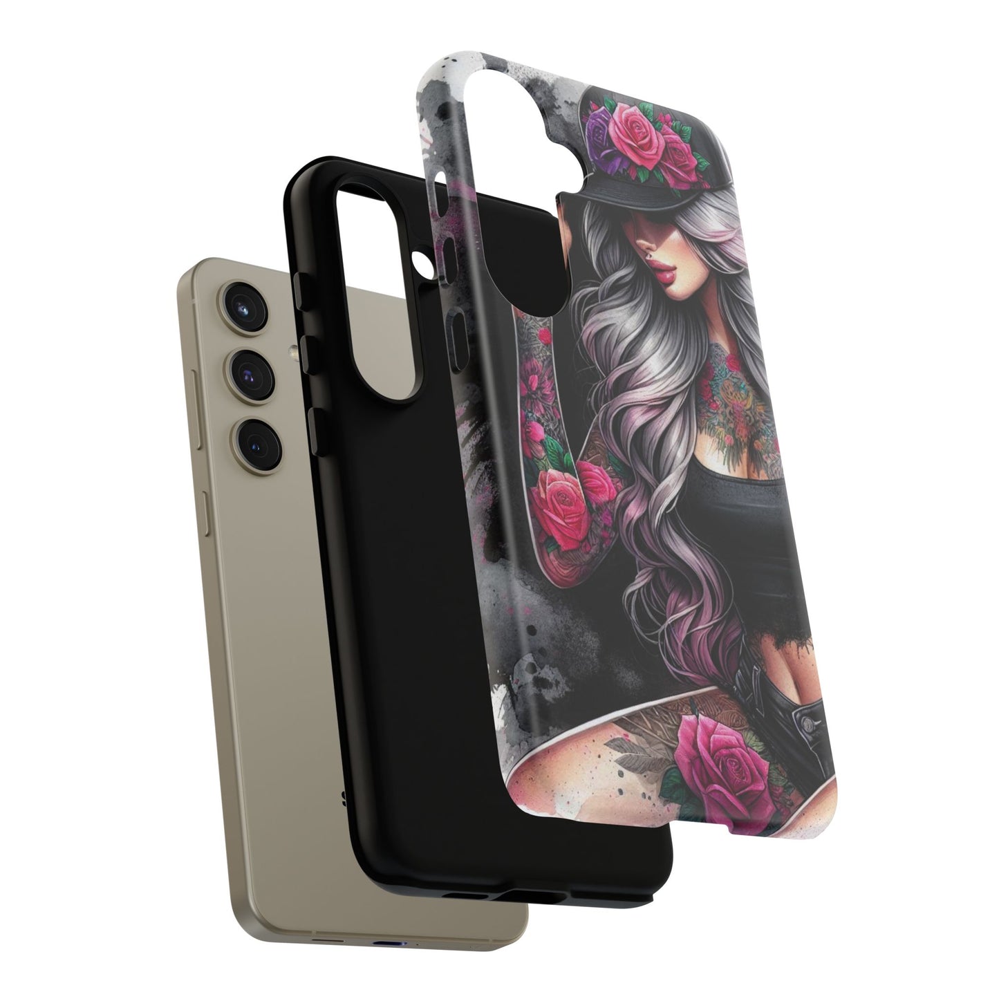 Ink & Roses – Edgy Floral Rebel Mobile Cover