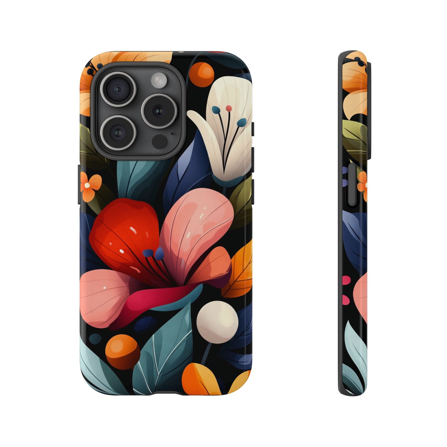Midnight Bloom Floral Phone Case | Bold Botanical Art for iPhone, Pixel & Samsung