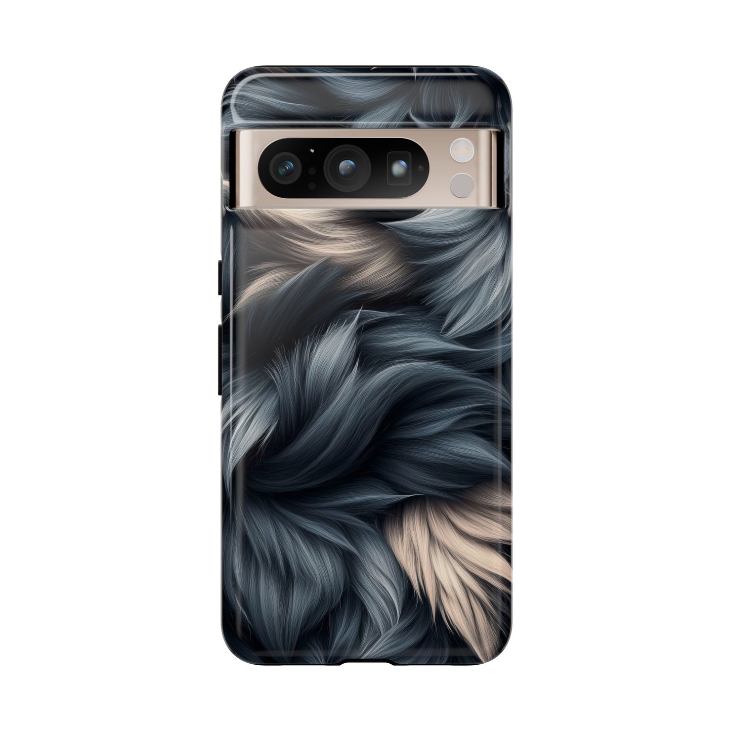 Midnight Wolf β Deep Silver & Purple Fur Phone Case for iPhone, Pixel & Samsung