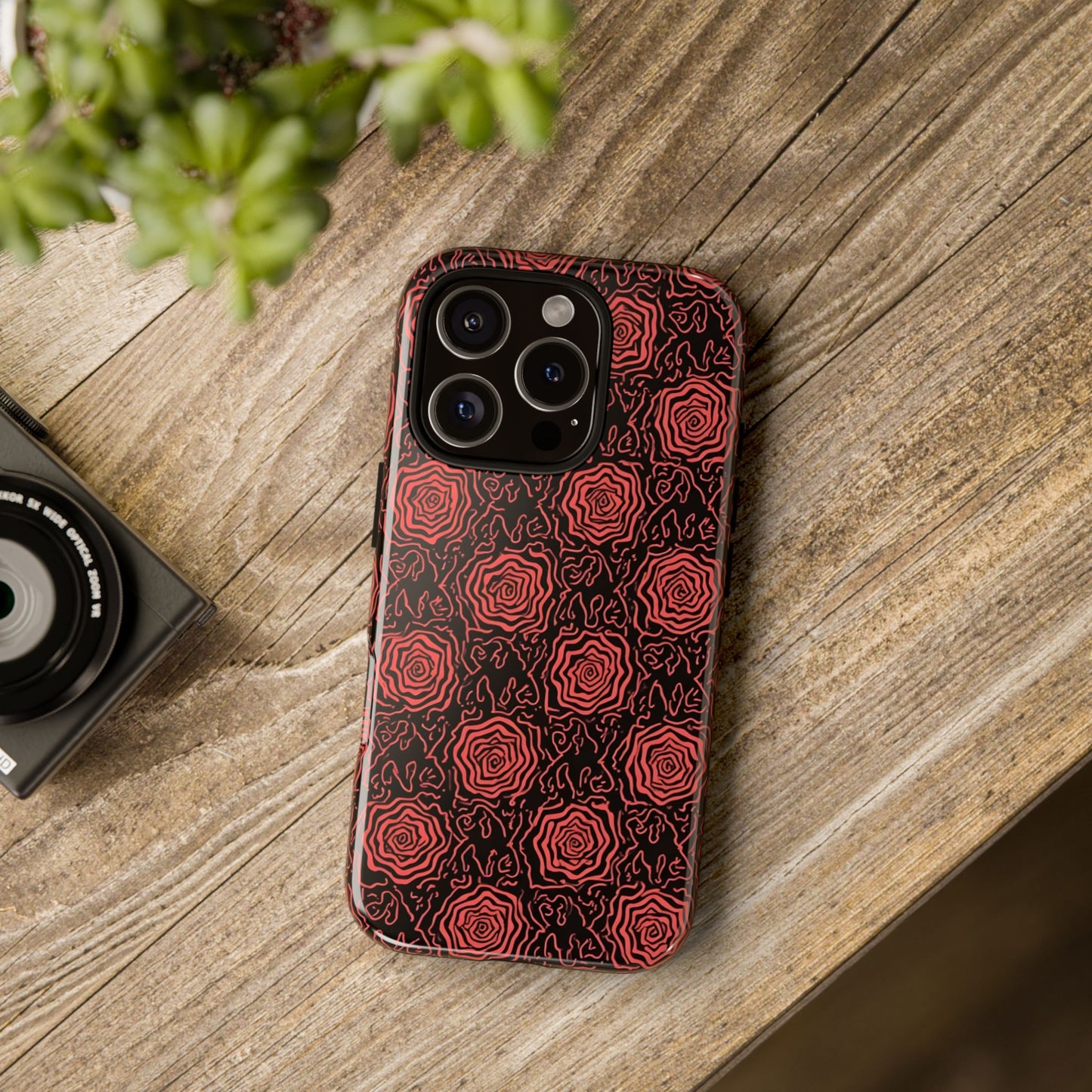 Red roses abstract geometric seamless pattern design