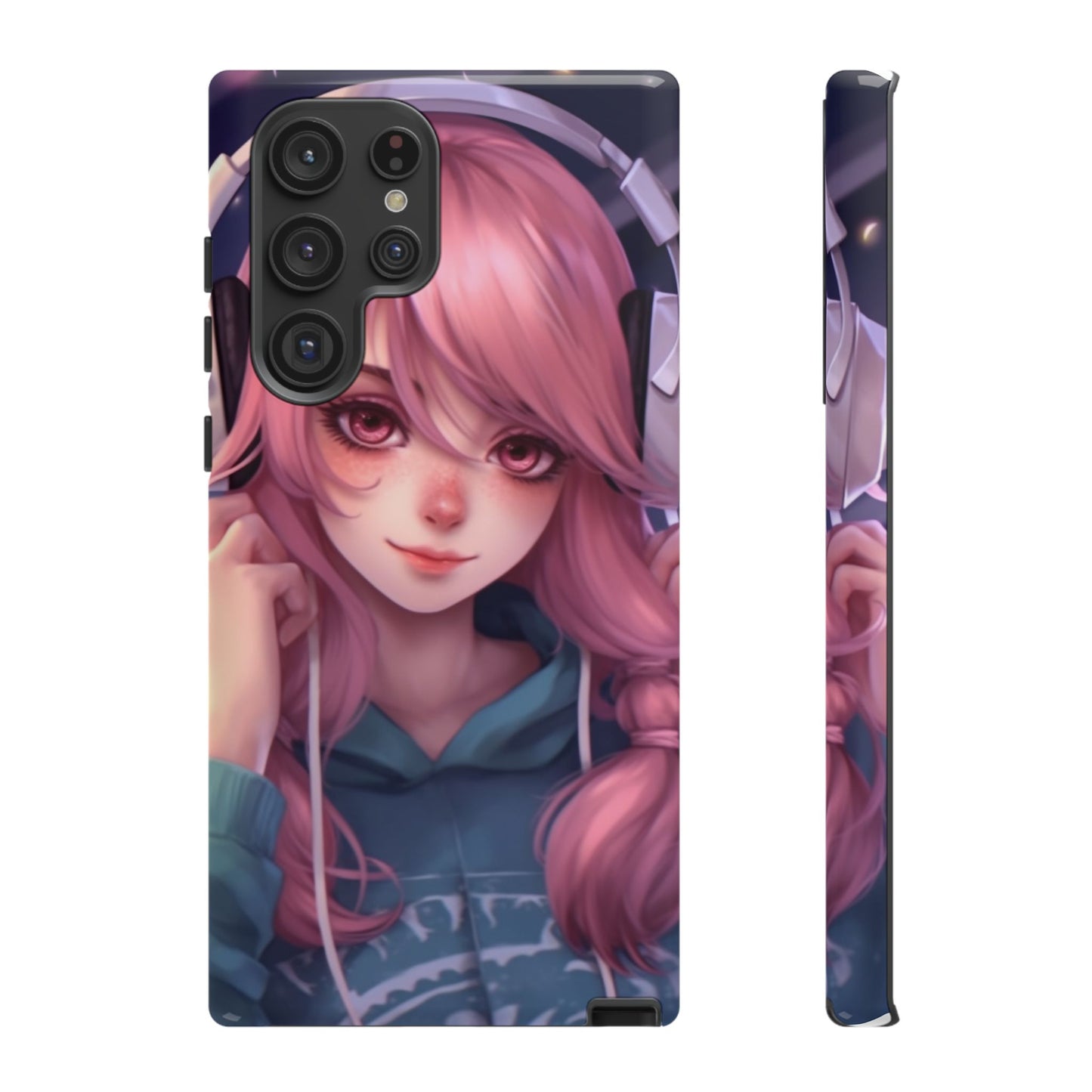 Anime Music Girl Phone Case - Cute Aesthetic Cover for iPhone, Samsung & Google Pixel, Girly Phone Case, Kawaii Lover Gift