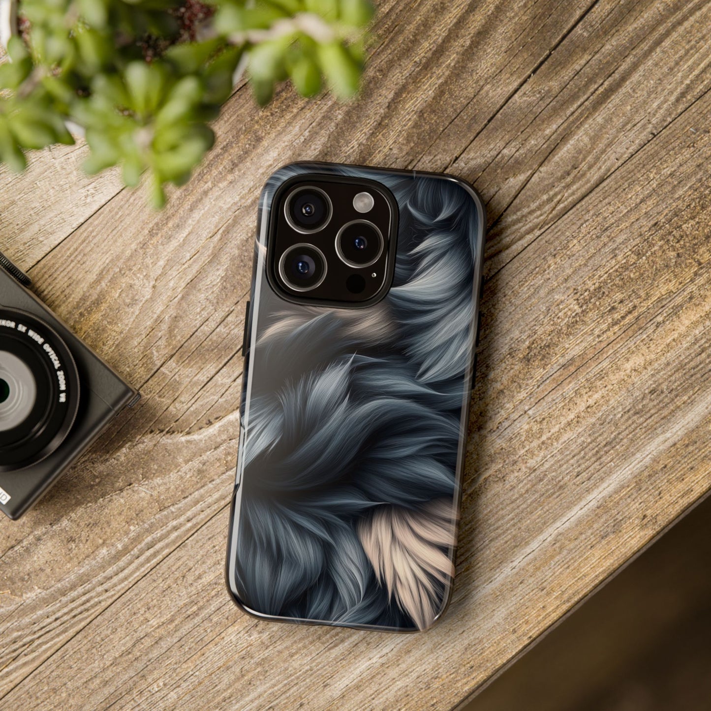 Midnight Wolf β Deep Silver & Purple Fur Phone Case for iPhone, Pixel & Samsung