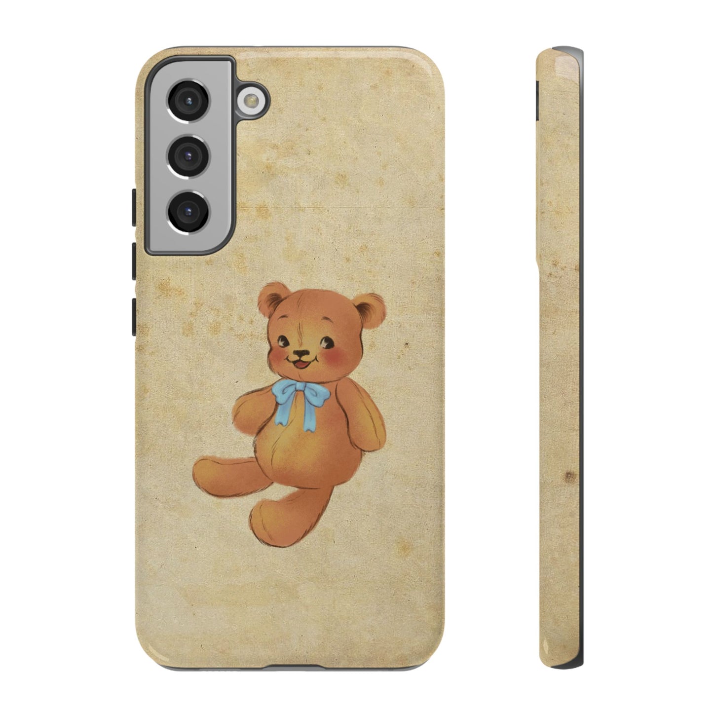 Vintage Teddy Bear Phone Case β Minimal Aesthetic, Soft Beige Retro Cover for iPhone, Samsung & Pixel