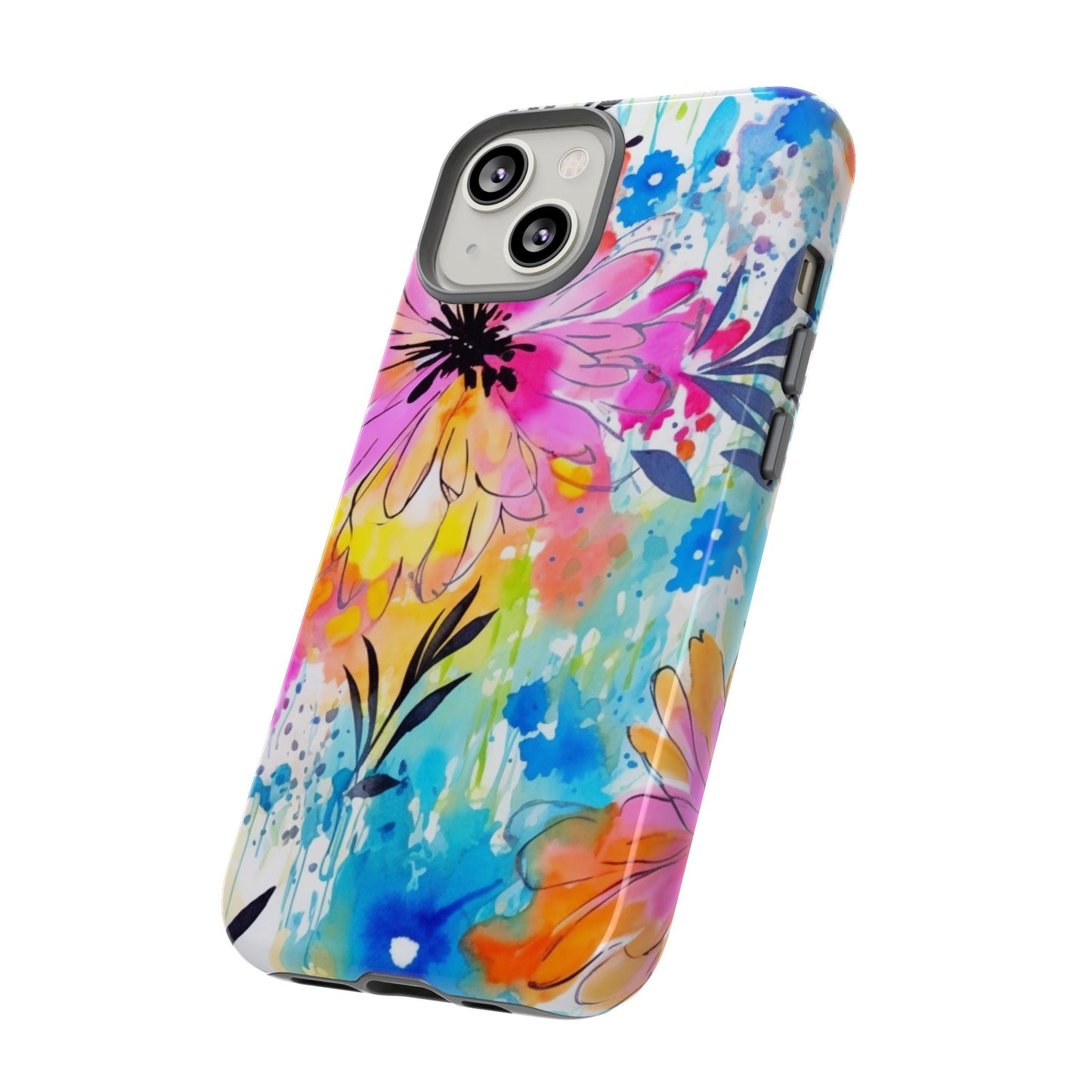 Abstract Watercolor Bloom Phone Case – Expressive & Vibrant