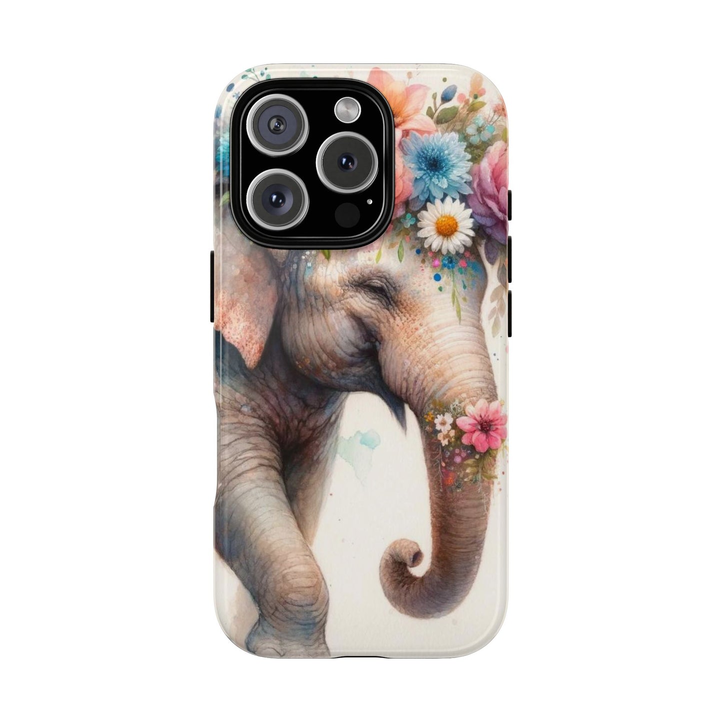 Joyful Floral Elephant Mobile Cover – Whimsical Watercolor Art