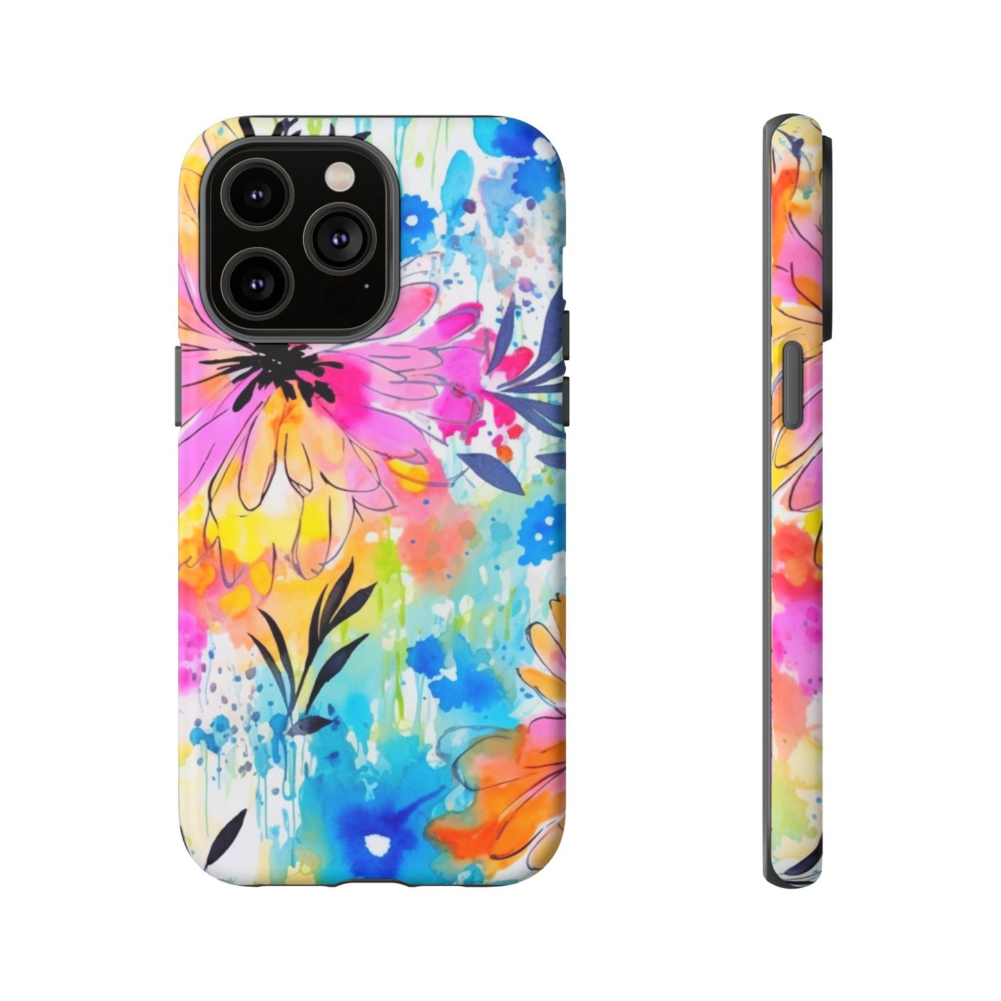Abstract Watercolor Bloom Phone Case – Expressive & Vibrant
