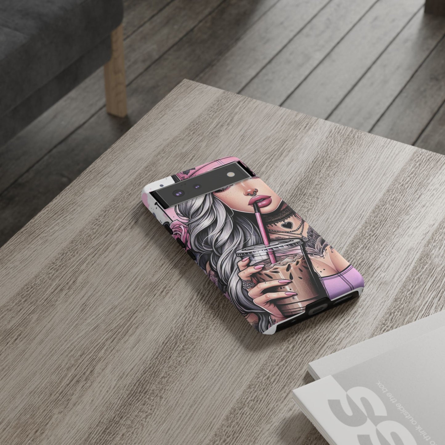 Pink Aesthetic Rebel – Iced Coffee & Inked Beauty Mobile Cover
