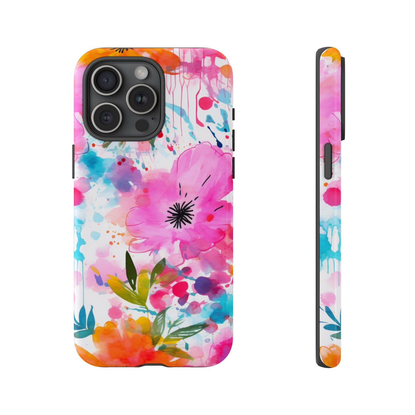 Vibrant Watercolor Floral Phone Case – Artistic & Colorful Design