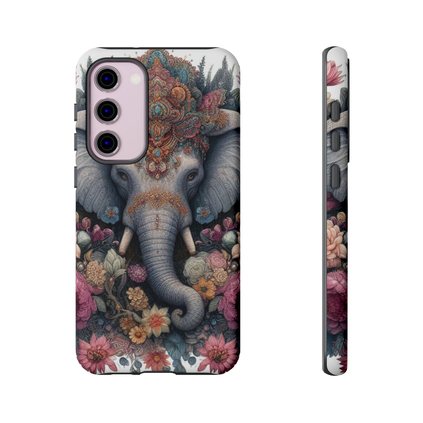 Regal Ornate Elephant Mobile Cover – Majestic Bohemian Art