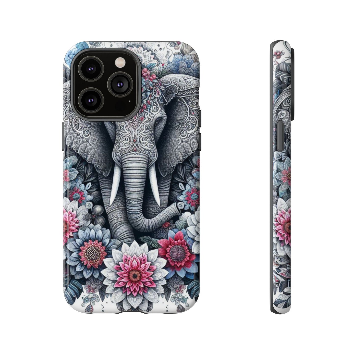 Regal Mandala Elephant Mobile Cover – Ornate Floral Art