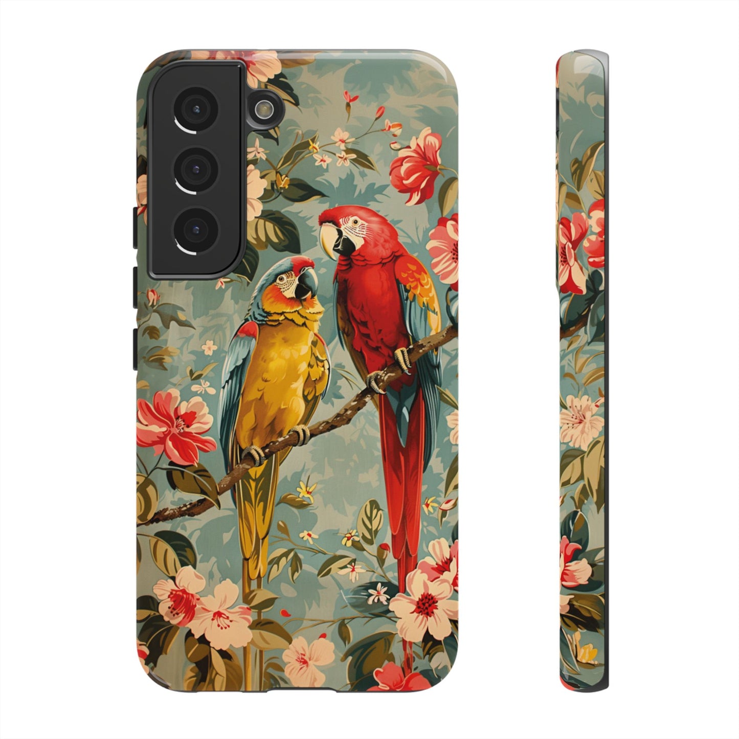 Floral Parrot Phone Case β Tropical Bird Design for iPhone, Samsung & Google Pixel