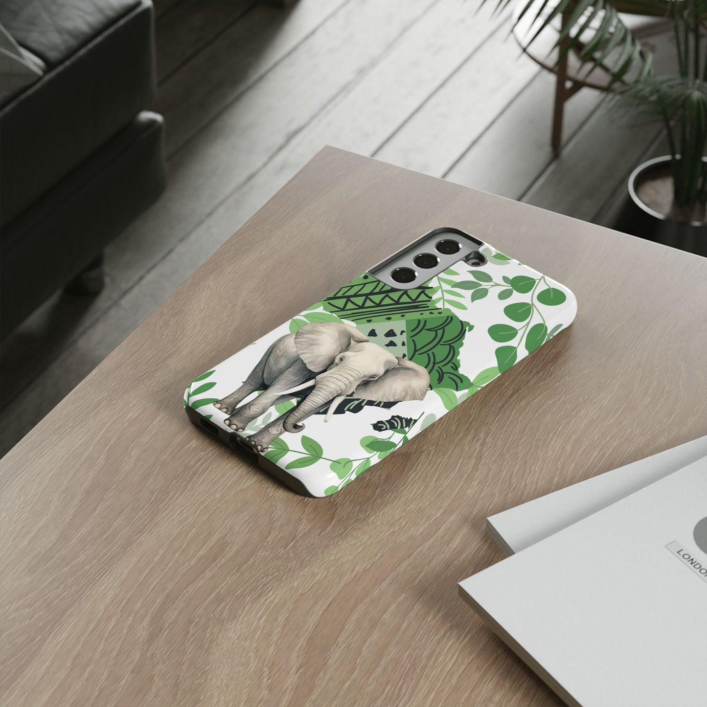Tropical Elephant Mobile Cover – Nature-Inspired Boho Art