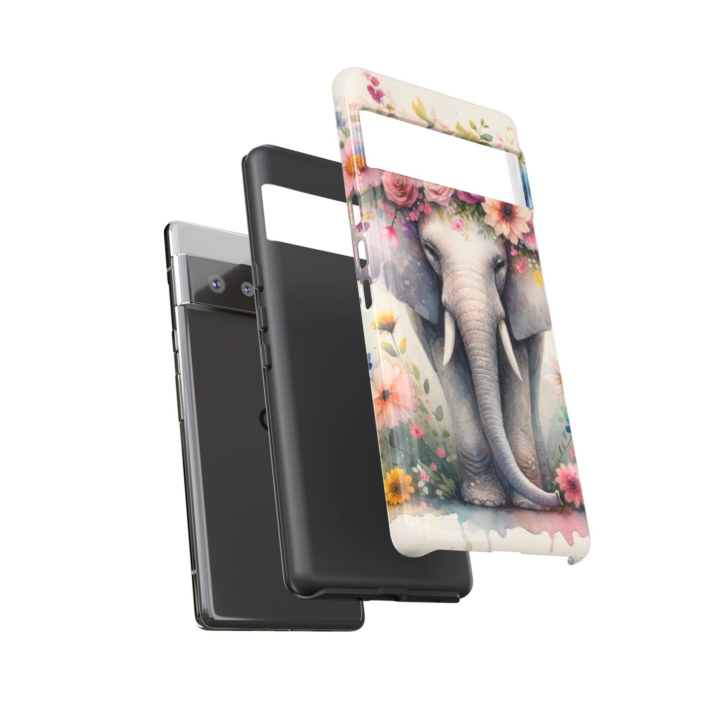 Watercolor Floral Elephant Mobile Cover – Dreamy Artistic Design