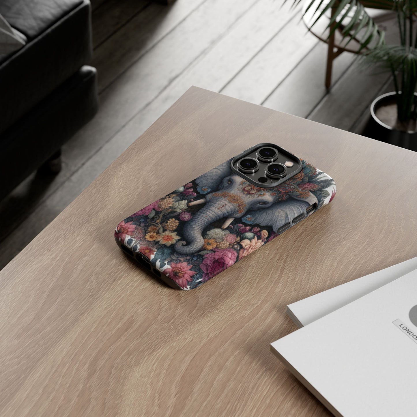 Regal Ornate Elephant Mobile Cover – Majestic Bohemian Art