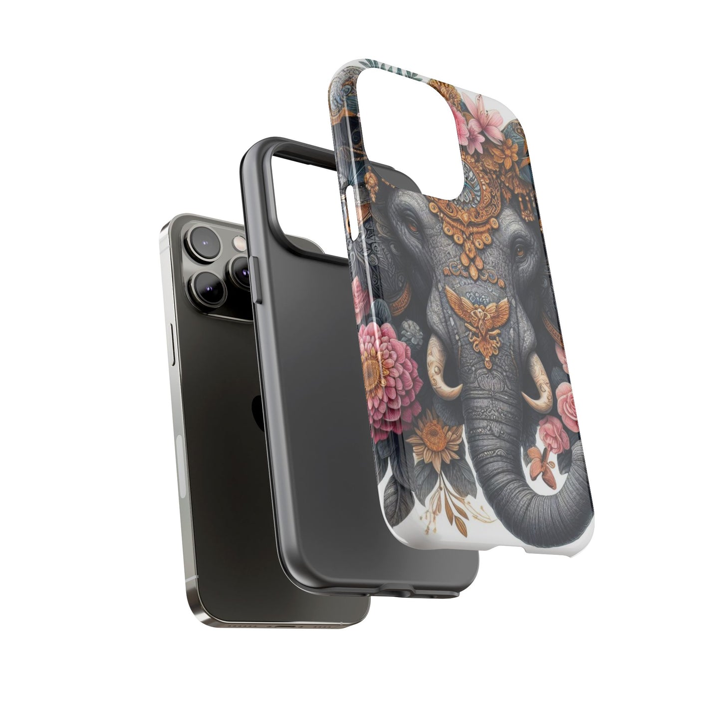 Golden Royal Elephant Mobile Cover – Luxurious Ornate Art
