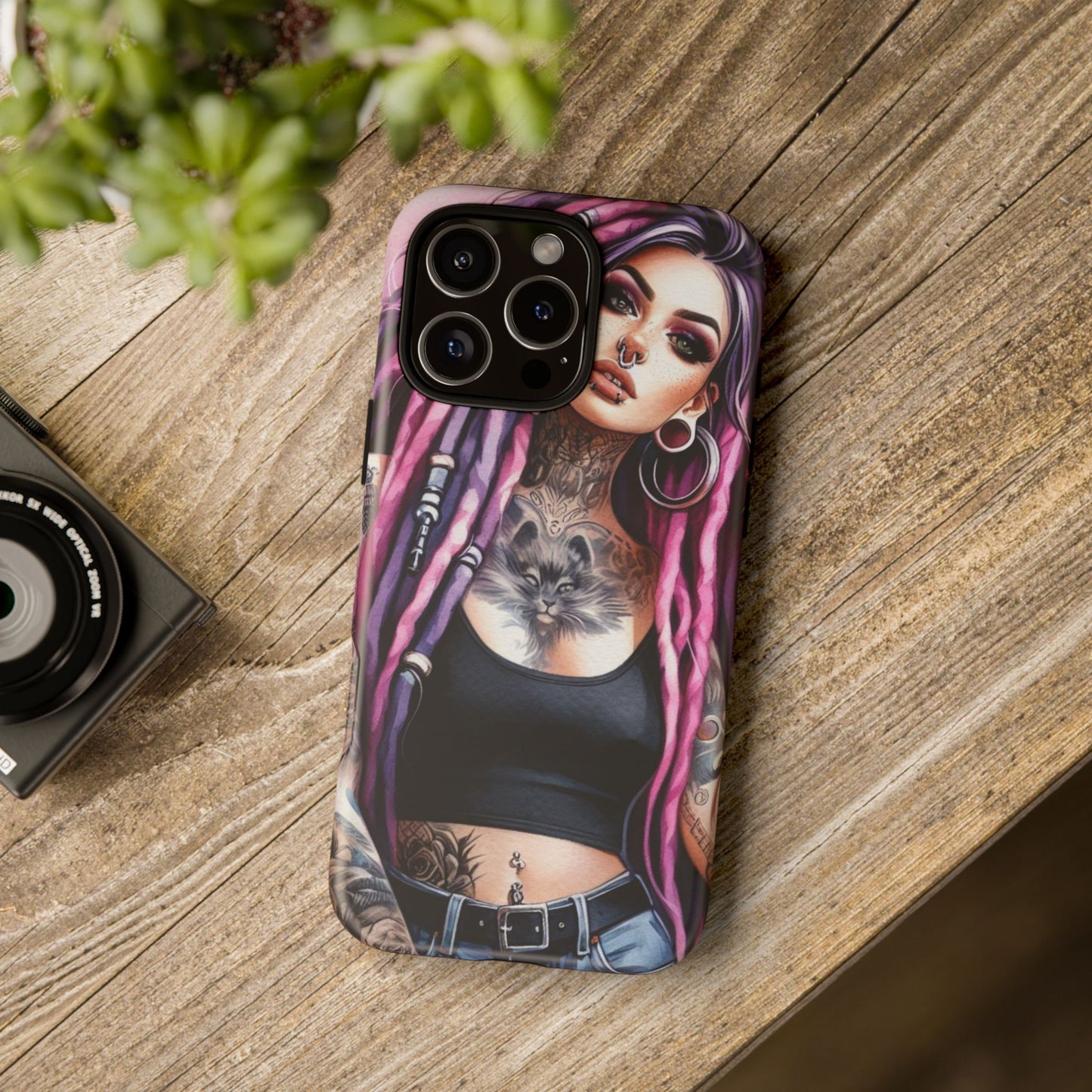 Tattooed Rebel – Gothic Cat Spirit Mobile Cover